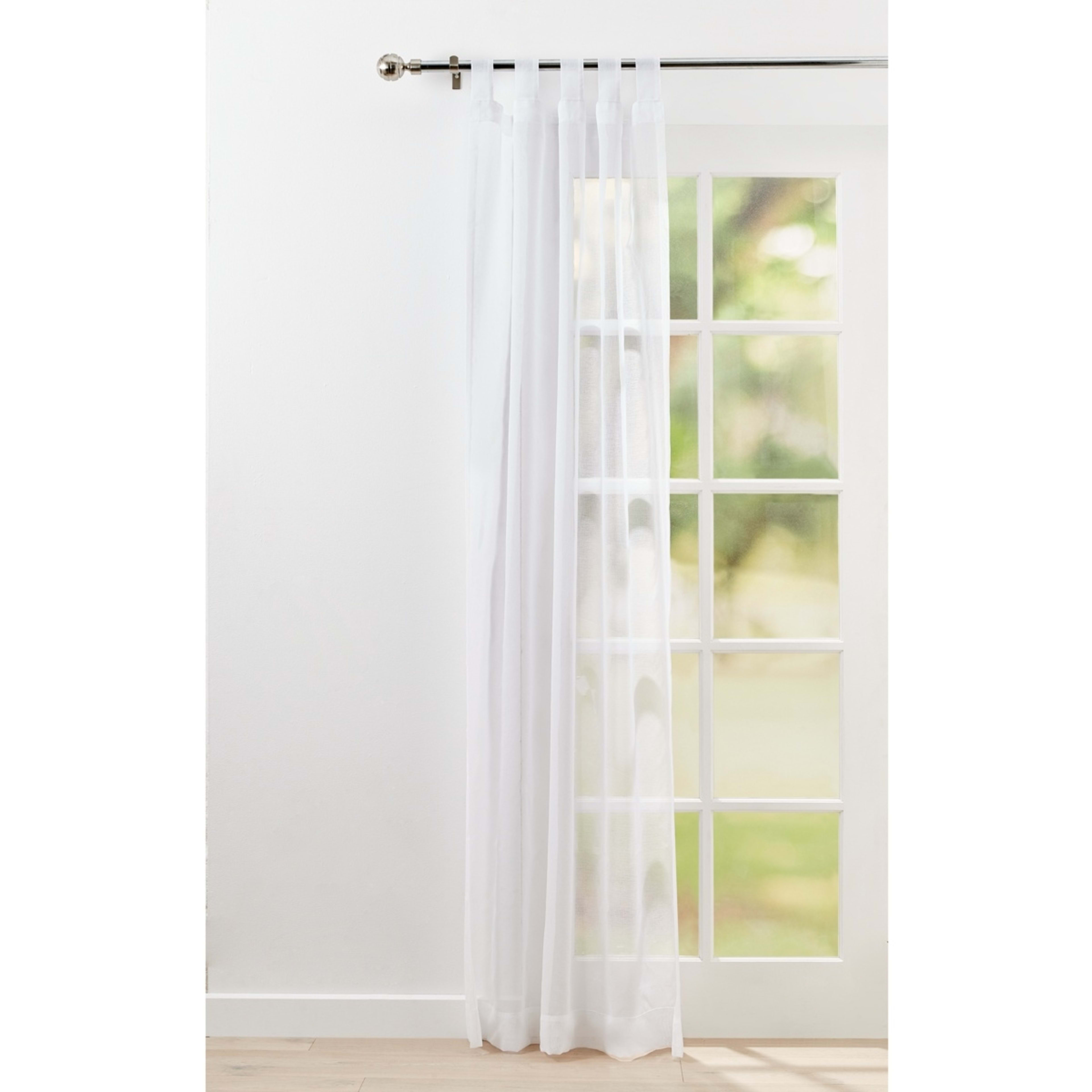 1 Toulouse Voile Tab Top Curtain White - ​​​​​​​120cm x 213cm, 1 of 7