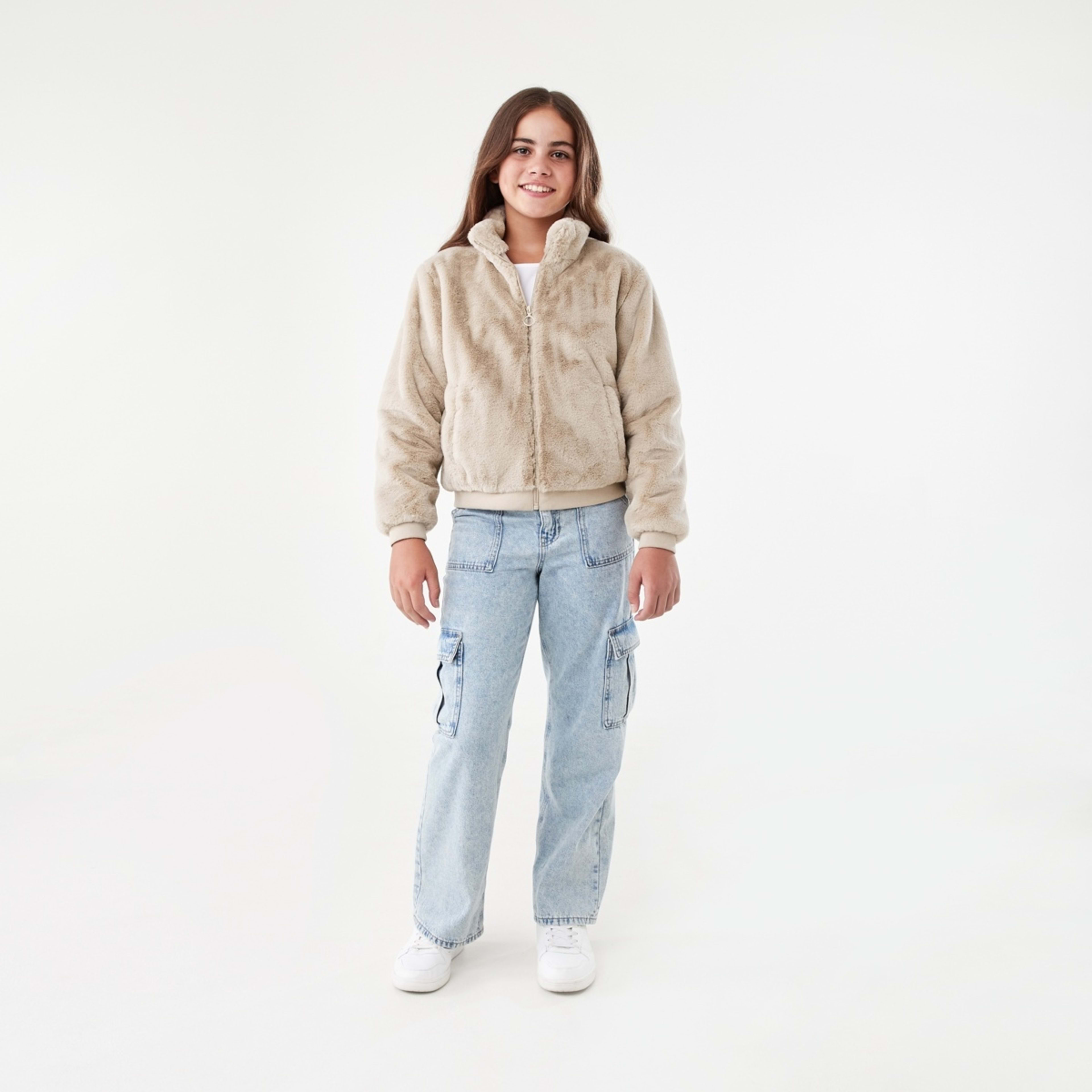 7 Faux Fur Jacket Fur Beige, 7 of 10