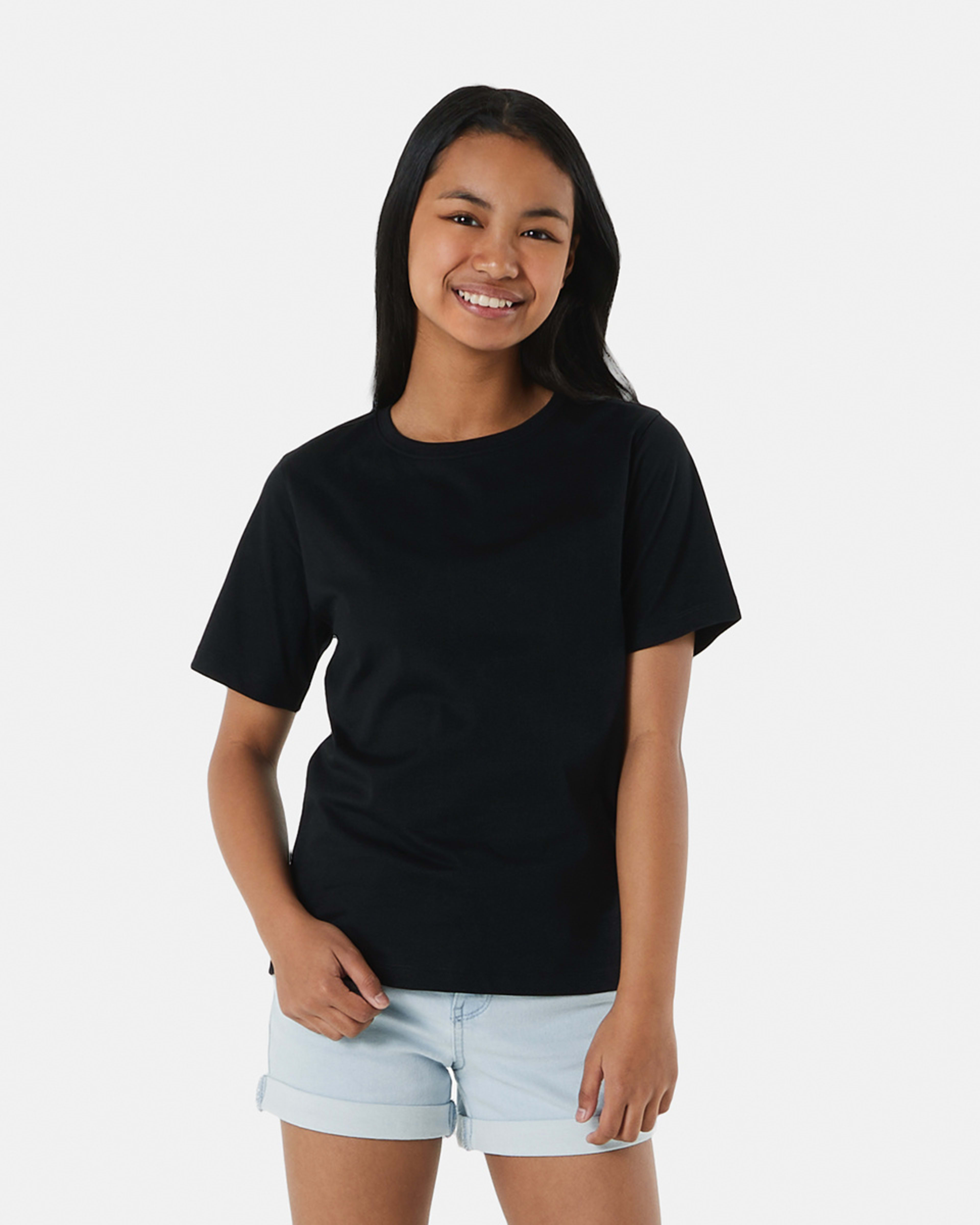 1 Short Sleeve Plain T-shirt BLACK, 1 of 8
