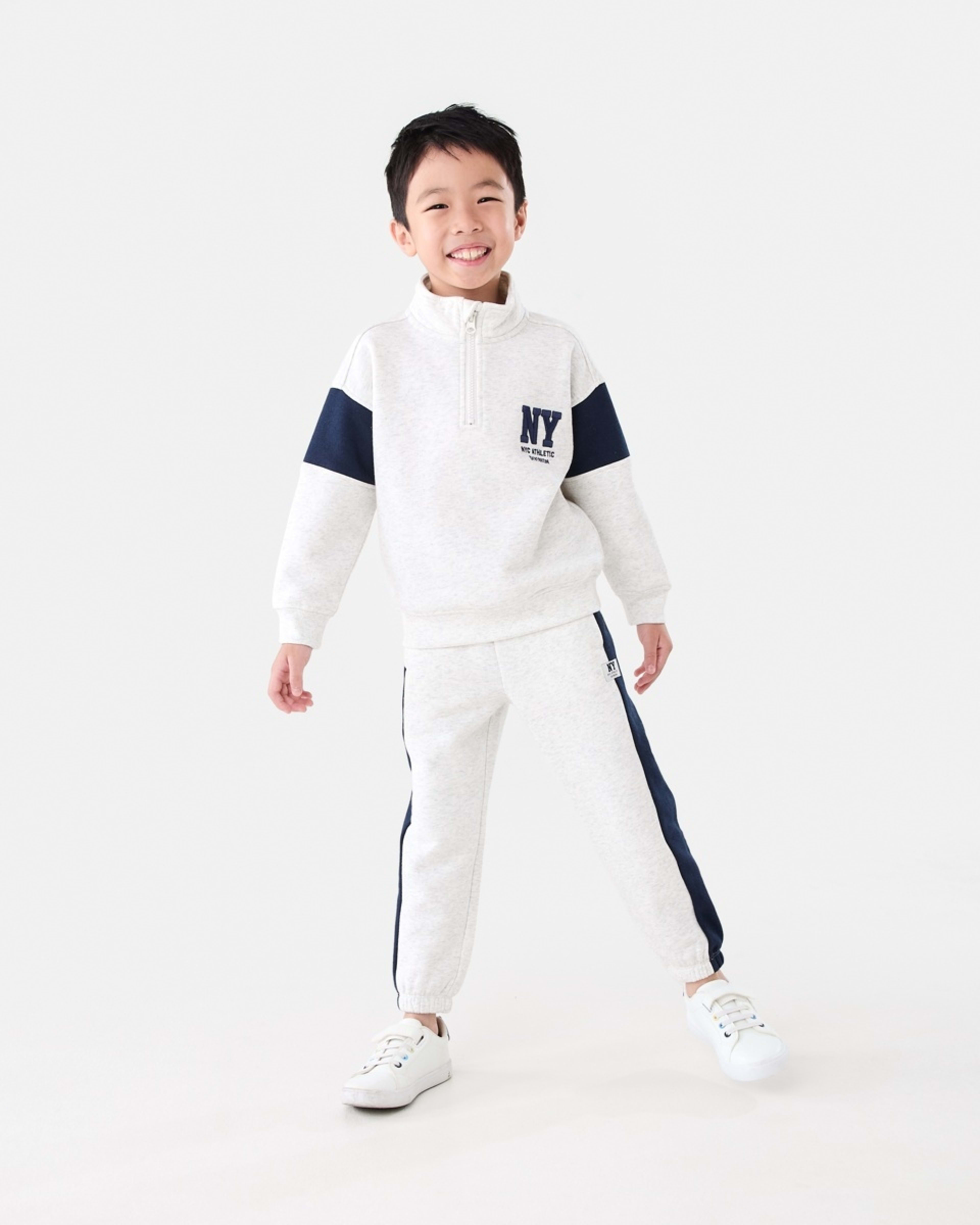 6 Quarter Zip Sweatshirt Wht Marle, 6 of 7
