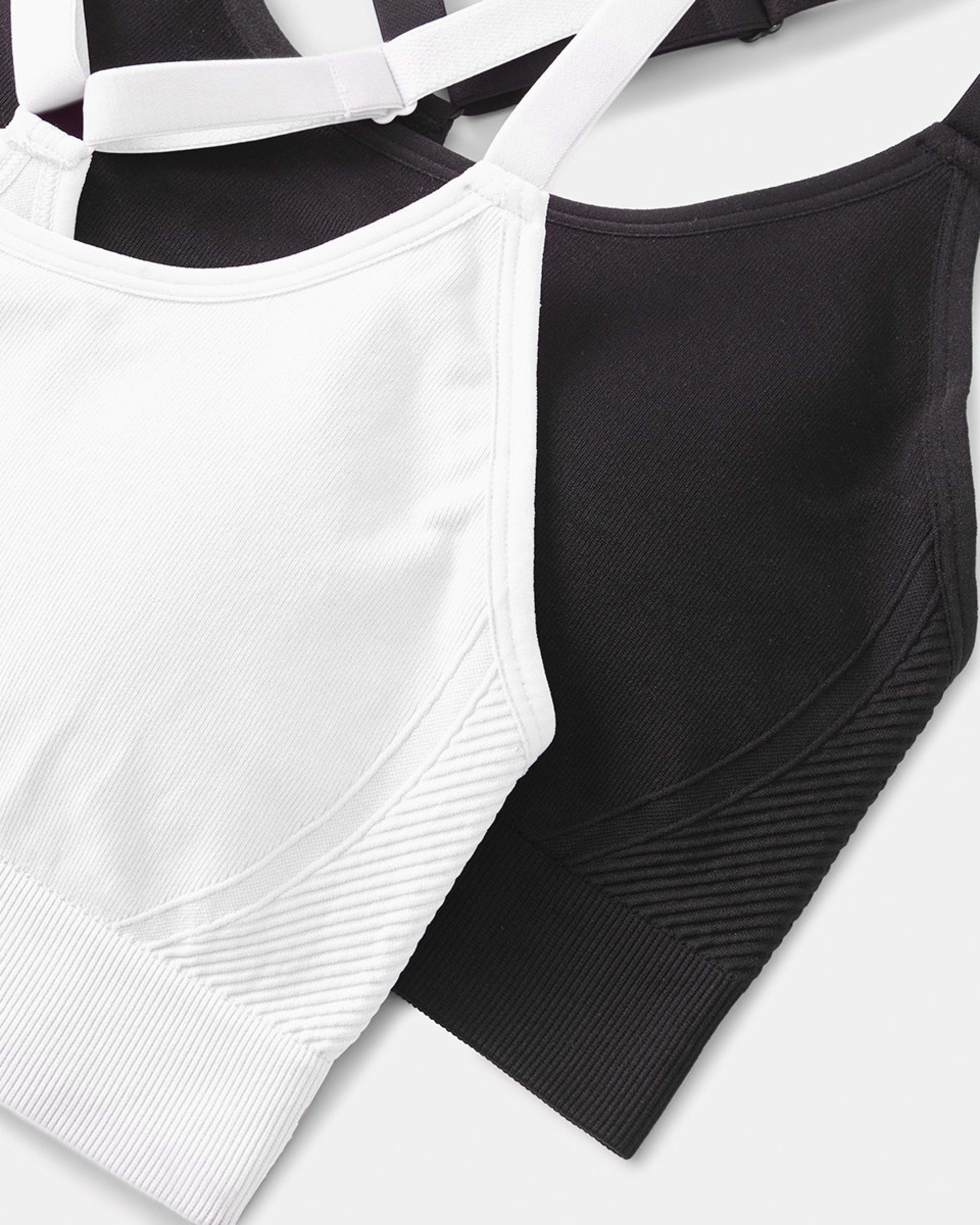 2 2 Pack Sports Medium Support Seamfree Crop Ws Wh, 2 of 10