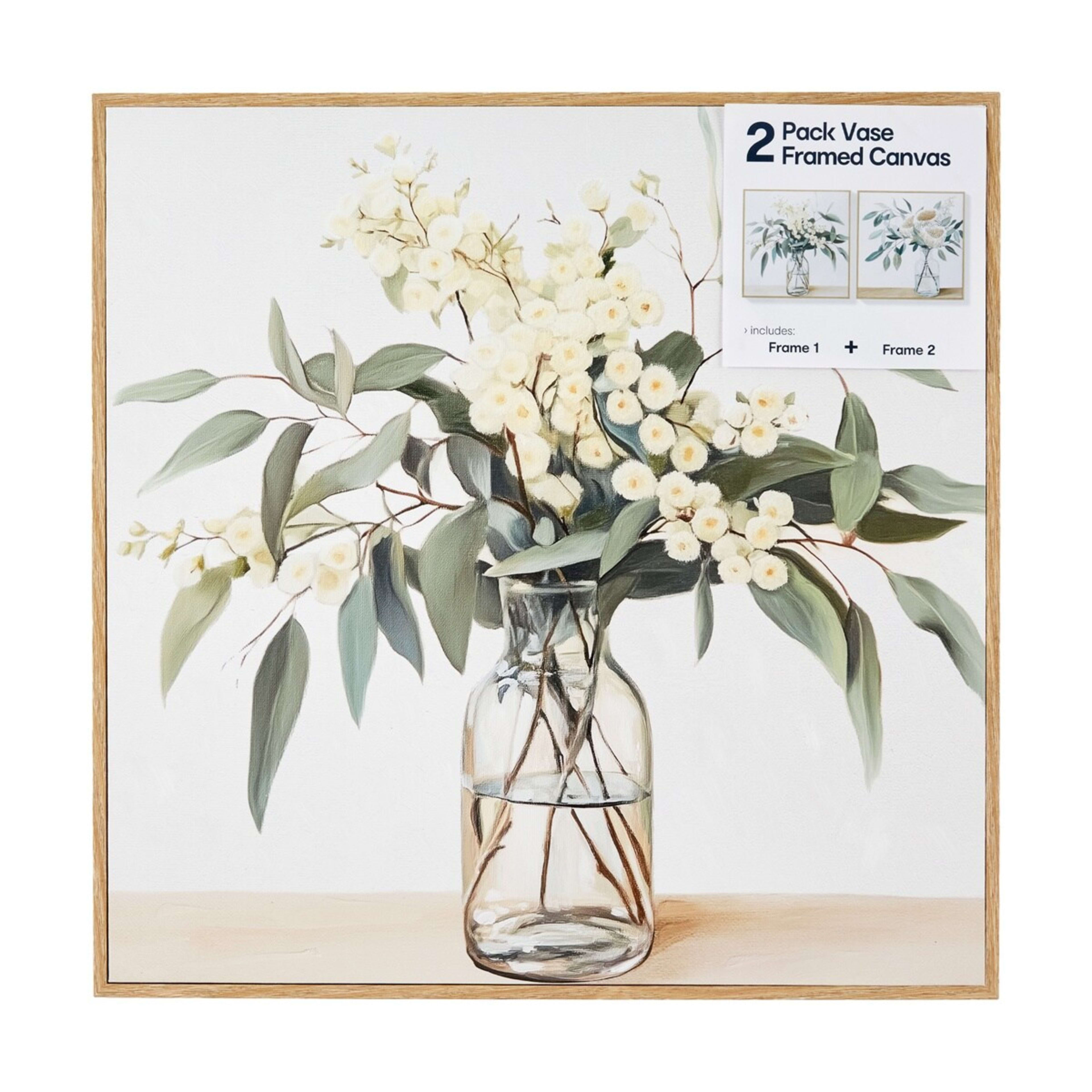 5 2 Pack Vase Framed Canvas, 5 of 6