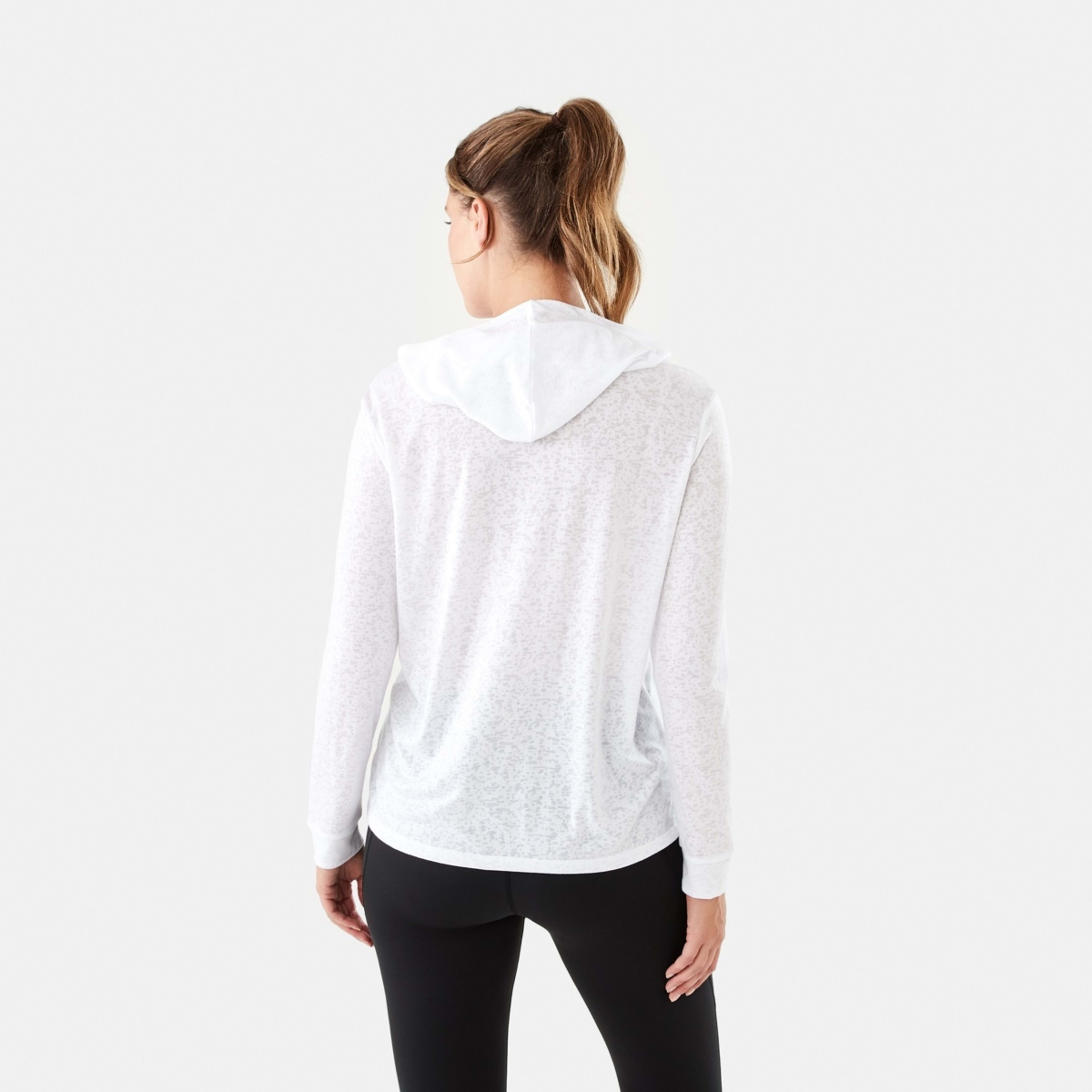 3 Active Womens Burnout Hoodie White, 3 of 6