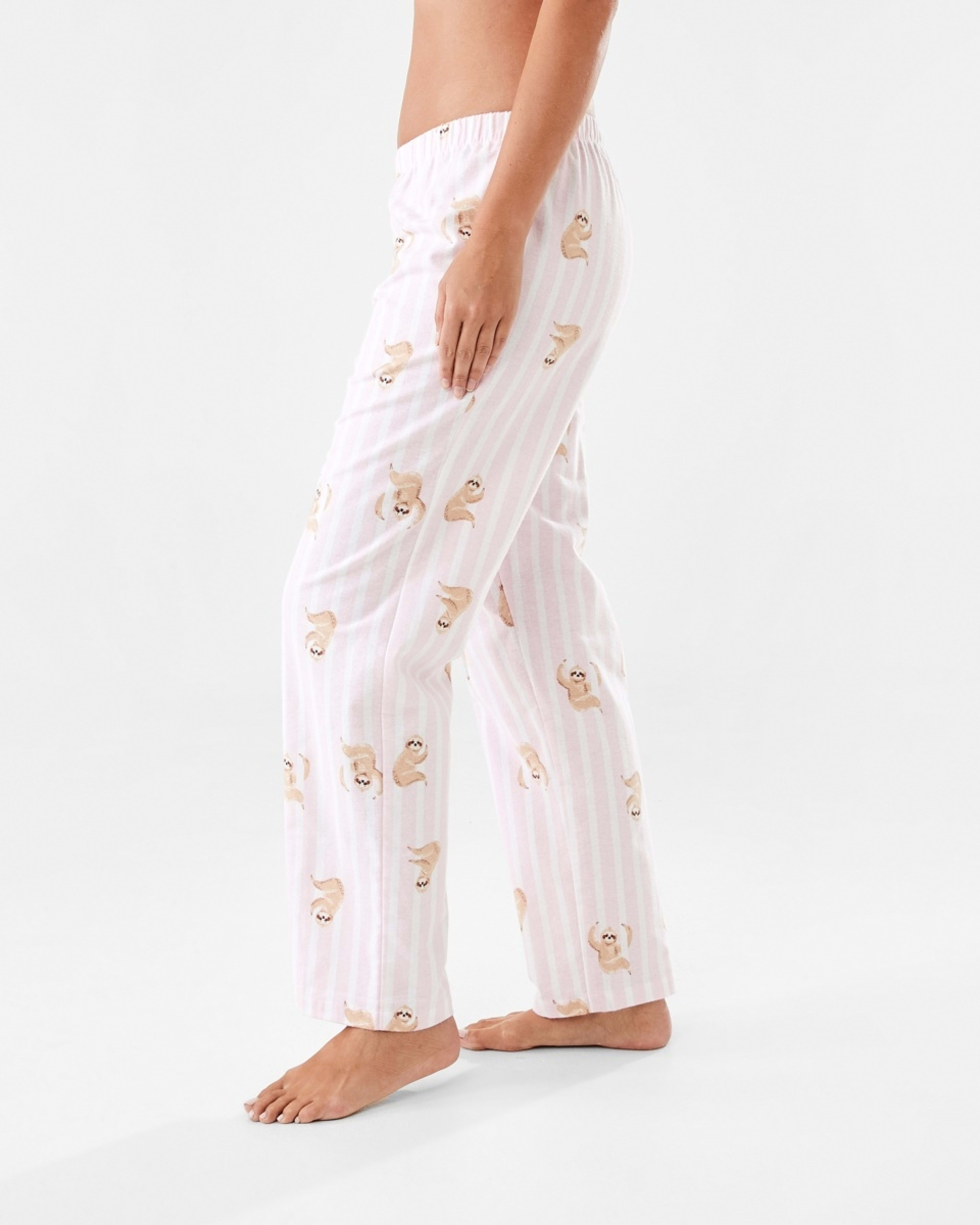 2 Printed Flannel Pants Stp Sloth, 2 of 5