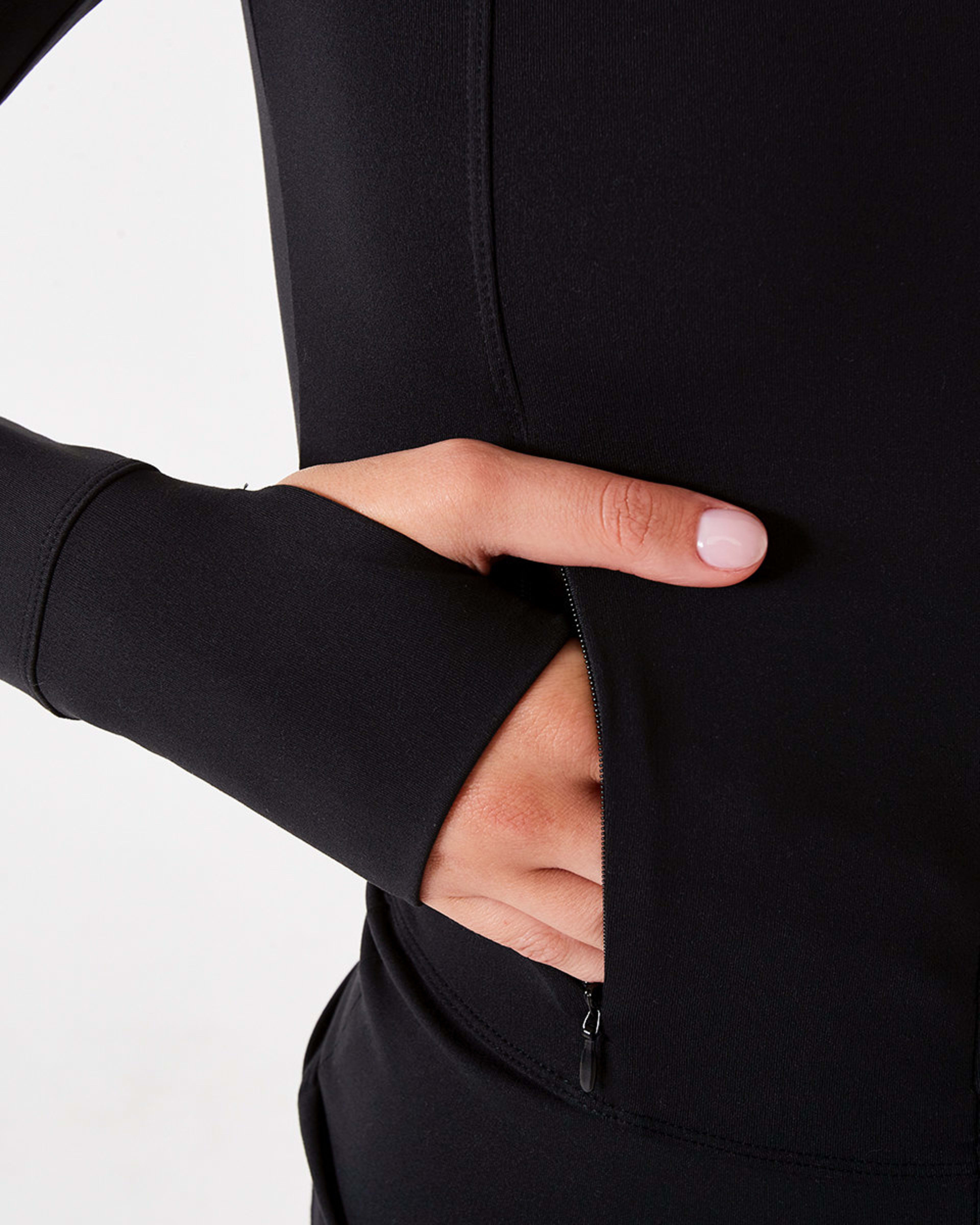 8 Active Womens Long Sleeve Ultrasoft Jacket BLACK, 8 of 9
