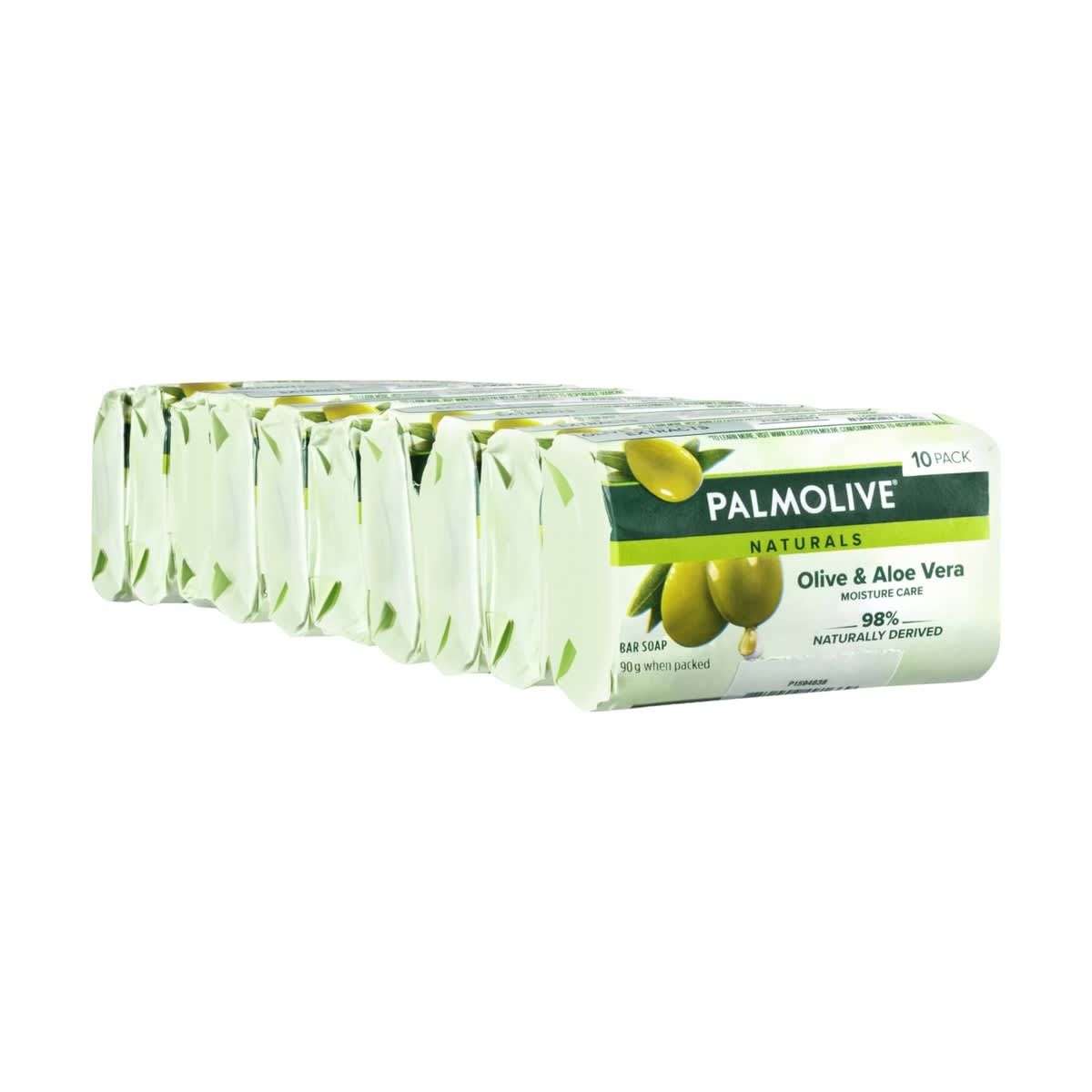 Palmolive 10 Pack Naturals Moisture Care Bar Soap 90g - Olive & Aloe ...