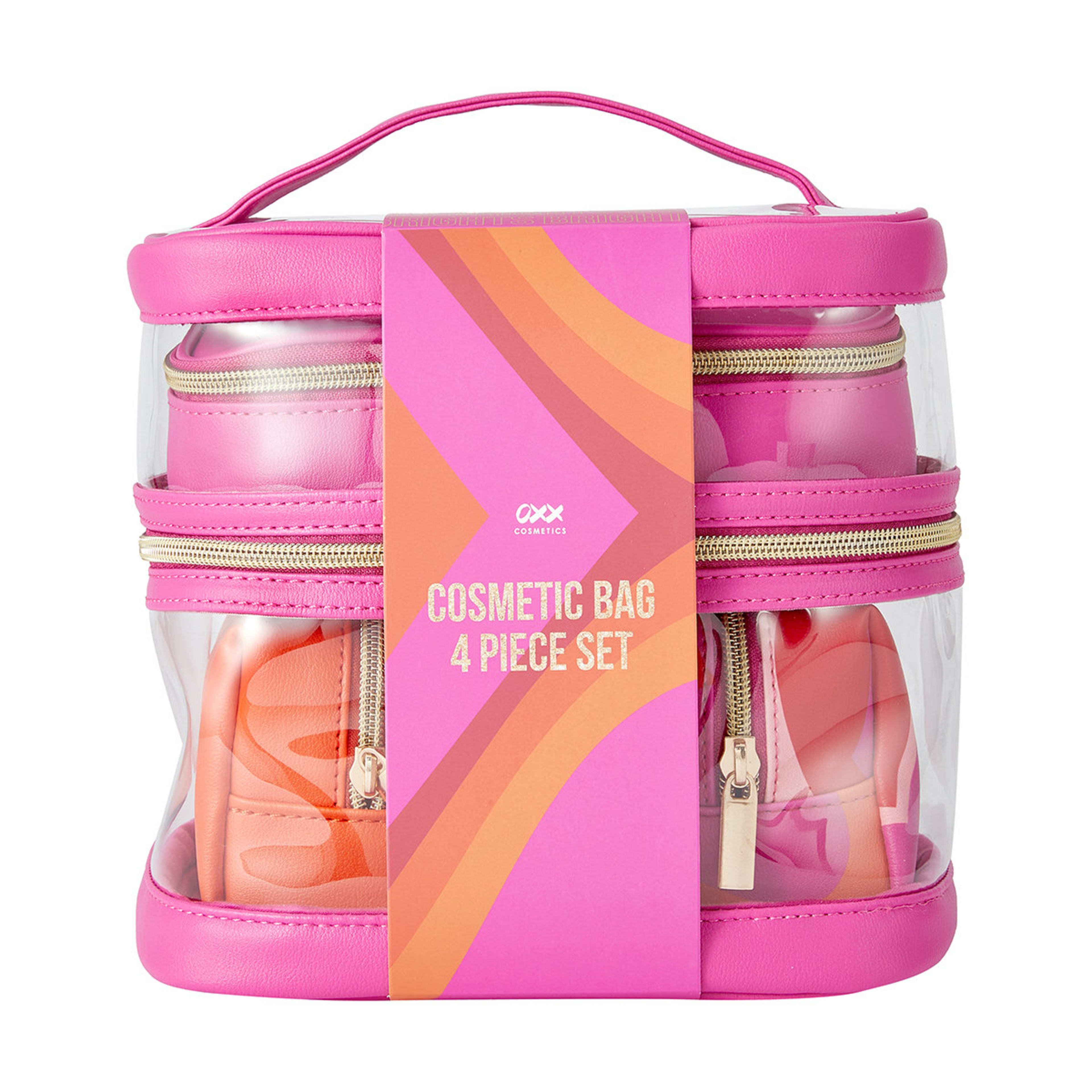 OXX Cosmetics 4 Piece Cosmetic Bag Set Brights Kmart