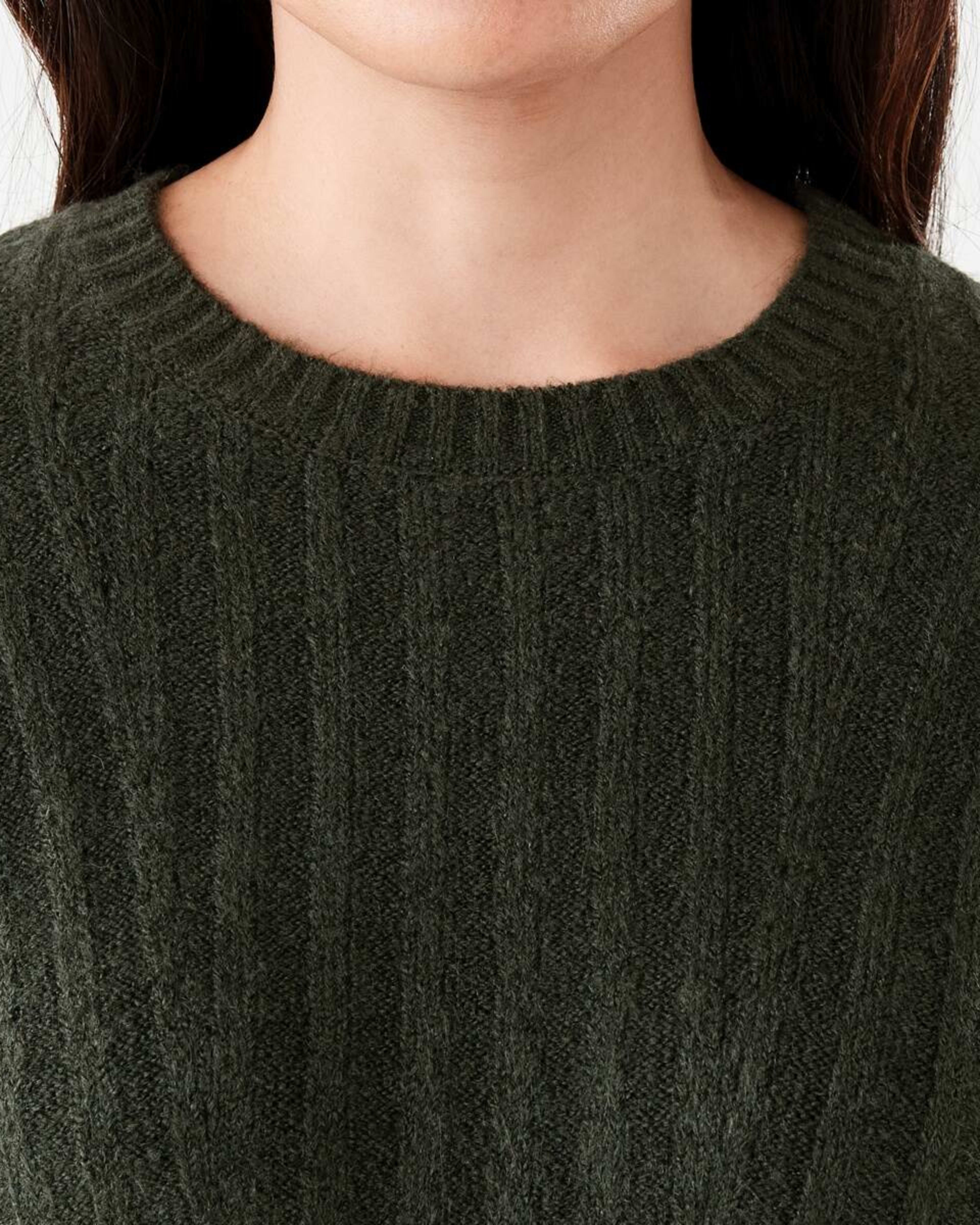 4 Long Sleeve Rib True Knit Skater Mini Dress Cargo Grn, 4 of 6