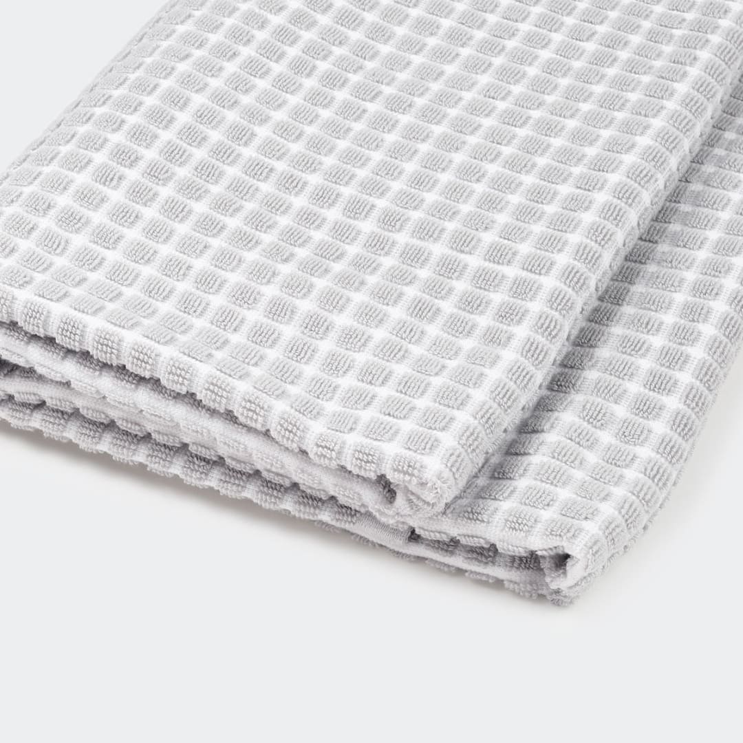 Silver Grid Cotton Bath Towel Kmart