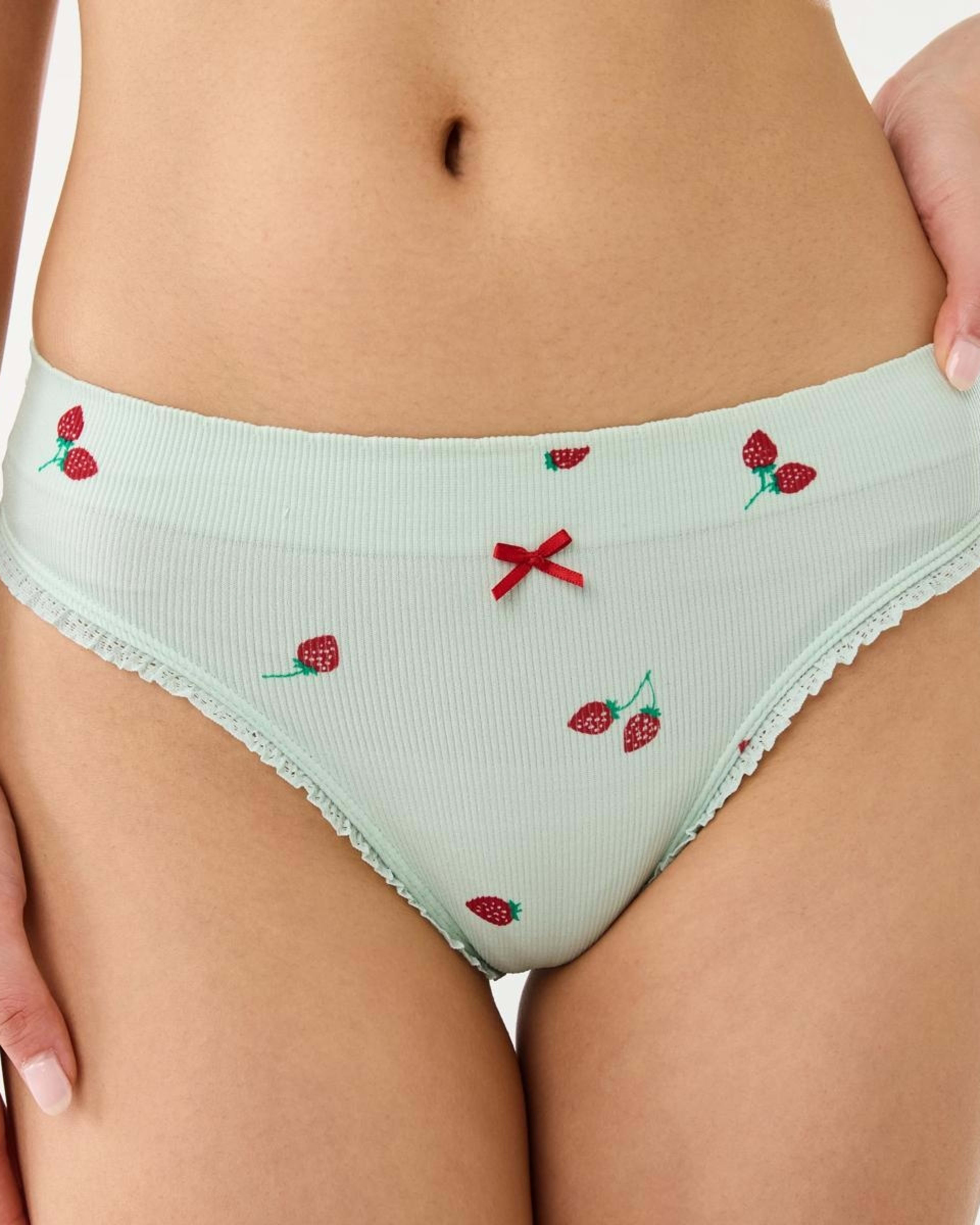 3 3 Pack Seamfree Rib G-String Briefs BERRY, WHITE, PINK LADY, 3 of 7
