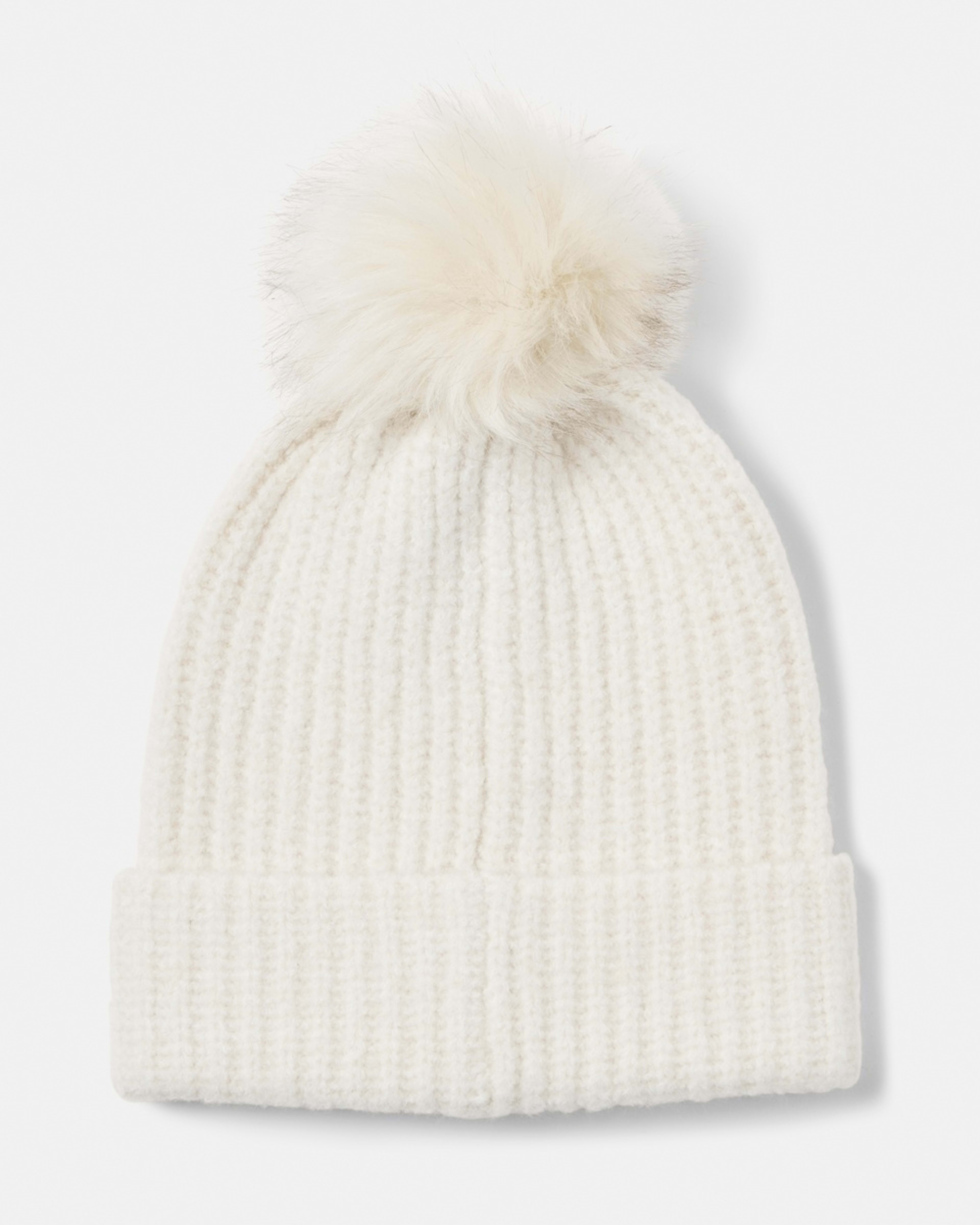 2 Rib Pom Pom Beanie Ecru, 2 of 5