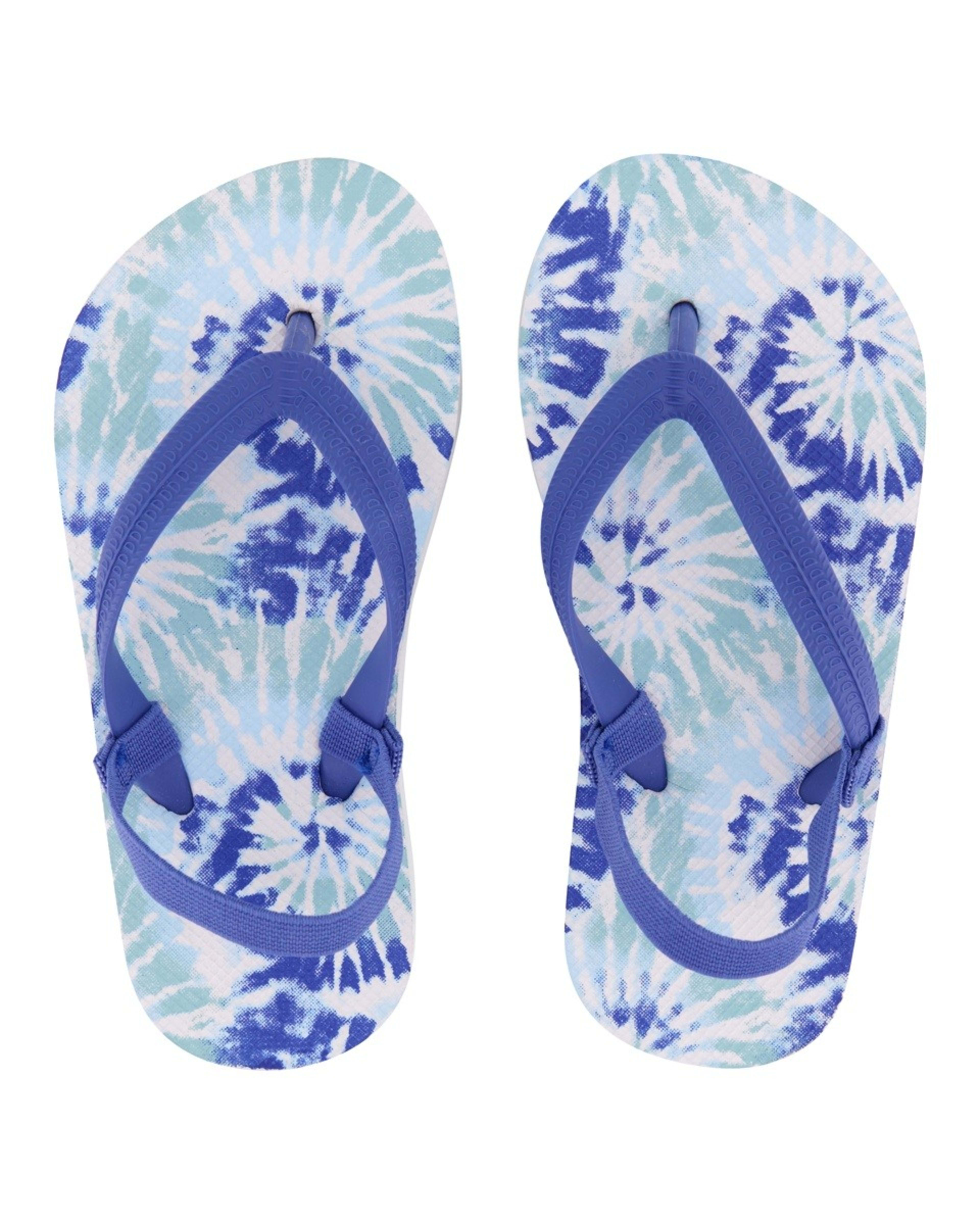 2 Junior Print Thongs BLUE TIE DYE, 2 of 3
