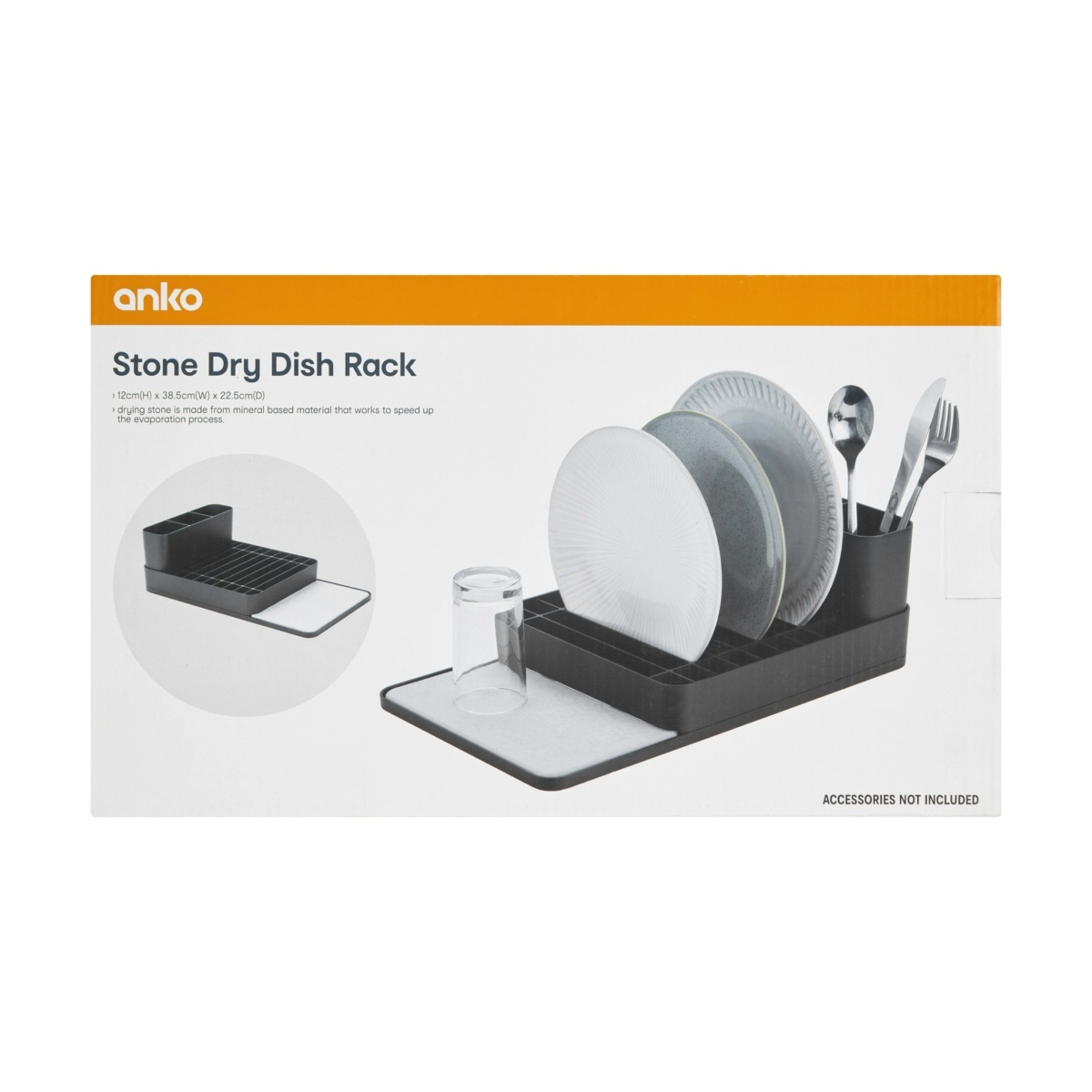 8 Stone Dry Dish Rack - Black, 8 of 8