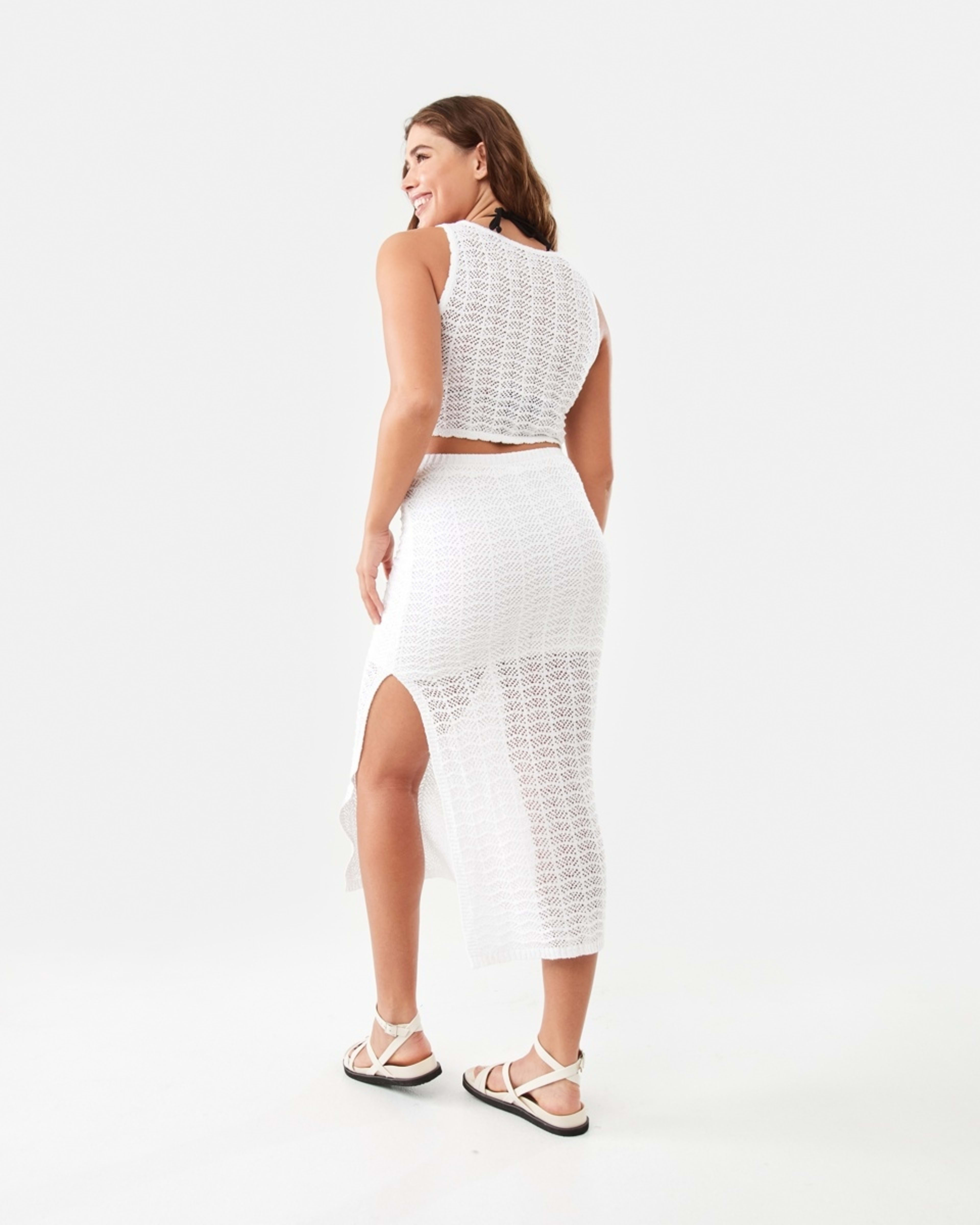 4 Sleeveless True Knit Tie Front Top White, 4 of 9