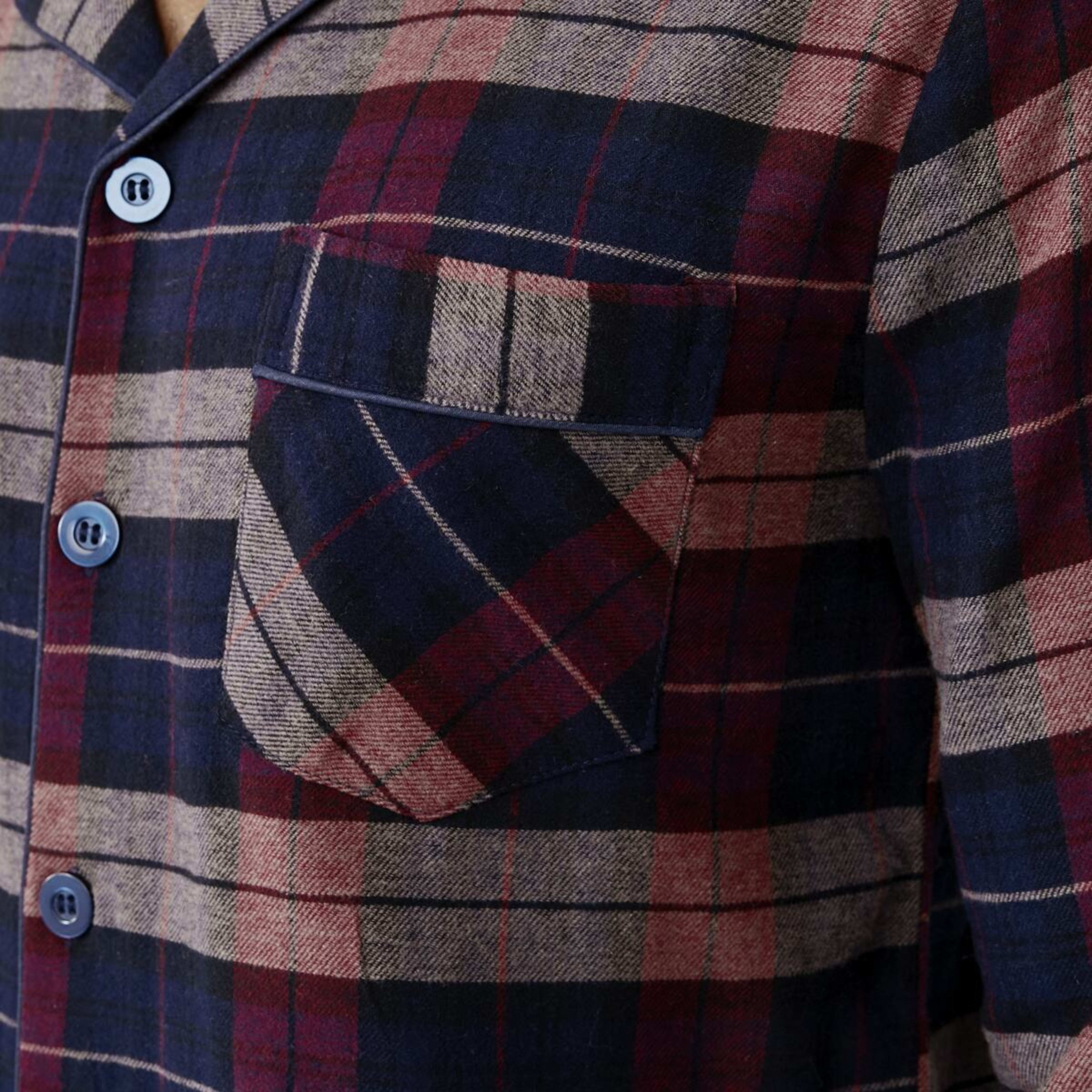 6 Long Sleeve Woven Button Through Pyjama Set Earthwatch Check, 6 of 8