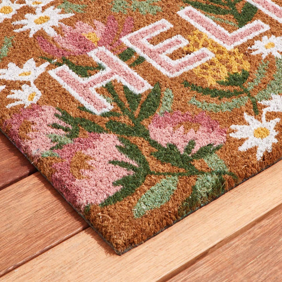 Floral Hello Doormat Kmart