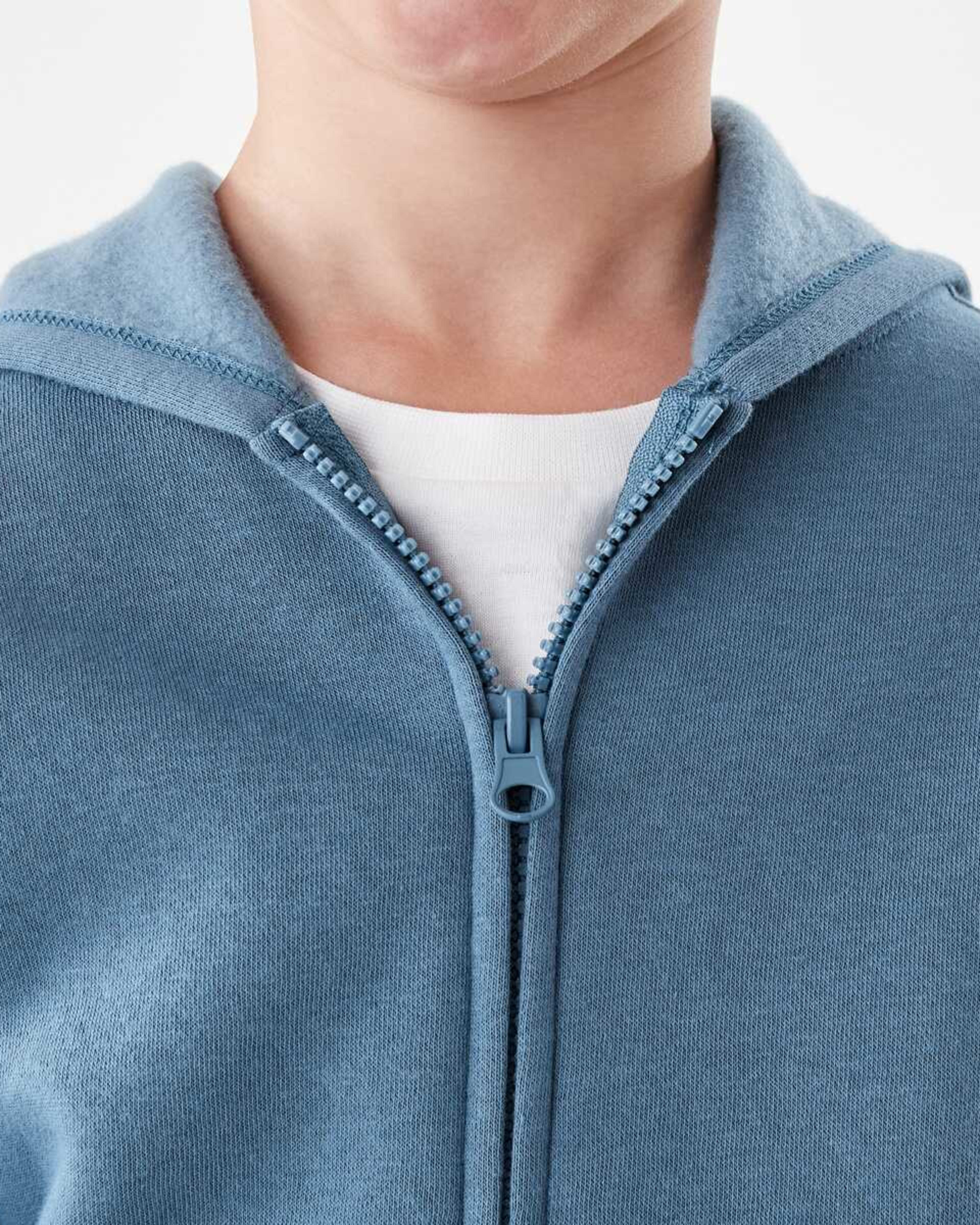 5 Plain Zip Through Hoodie Copen Blue, 5 of 10