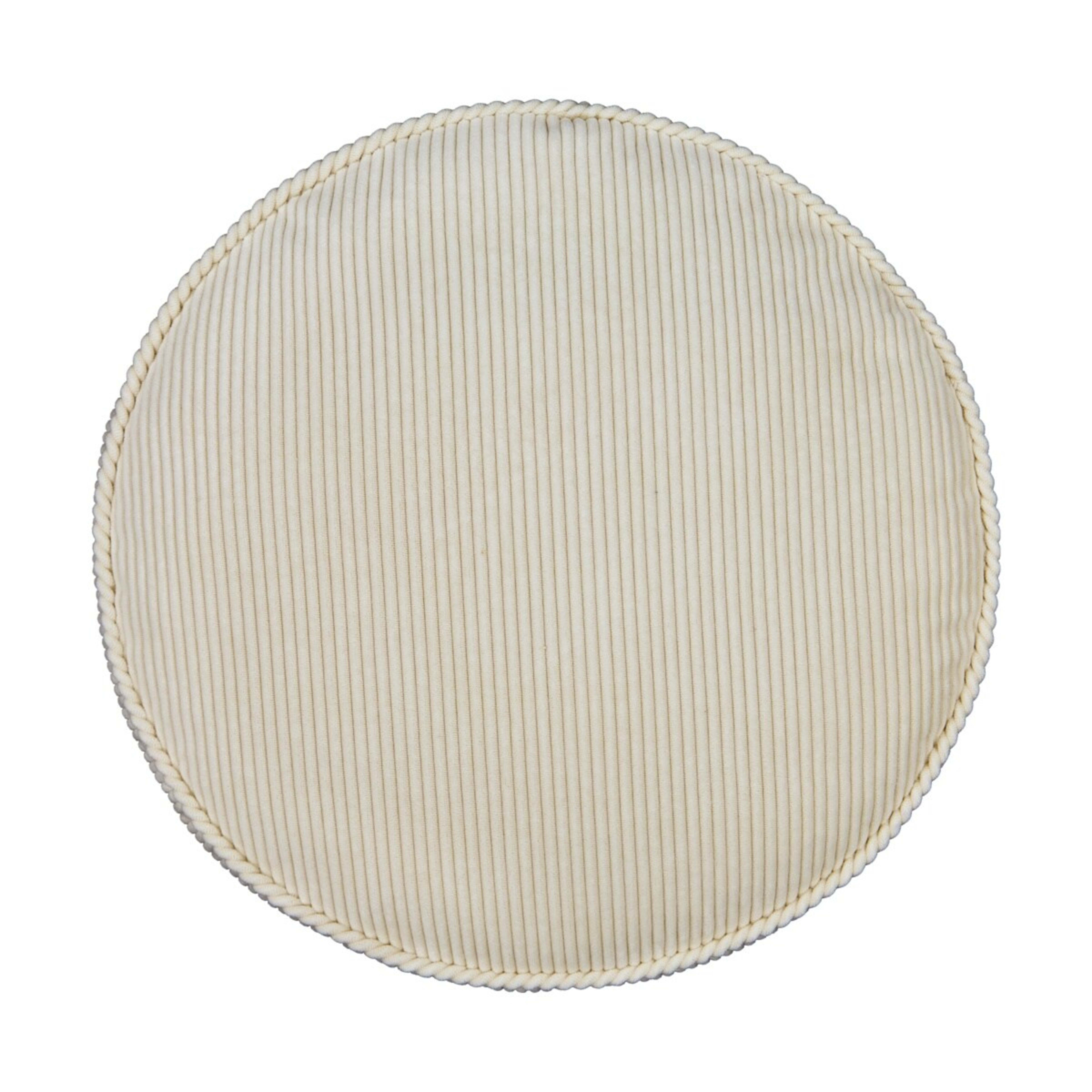 1 Corduroy Round Cushion - Beige, 1 of 5