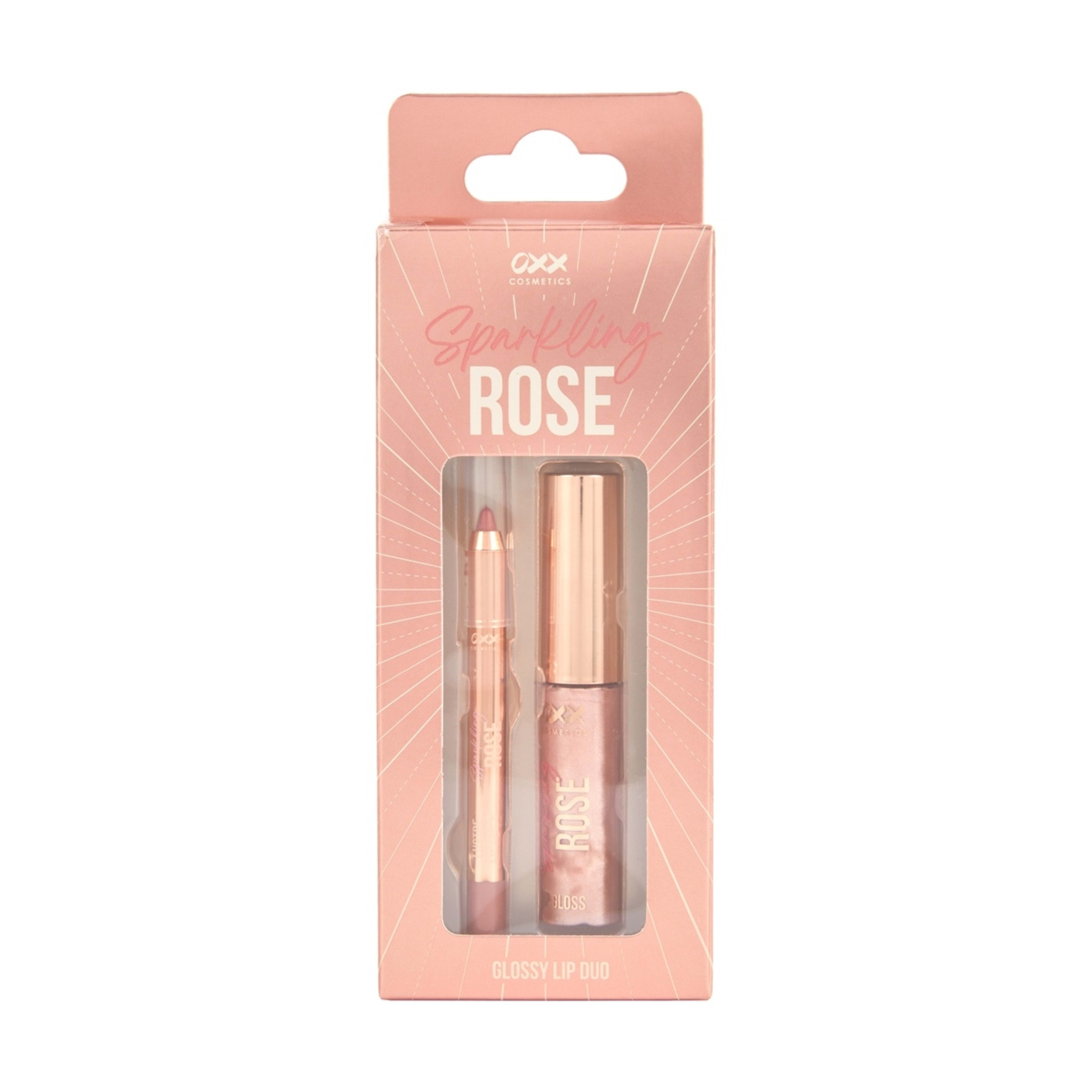 1 OXX Cosmetics Sparkling Rose Glossy Lip Duo - Pink, 1 of 7