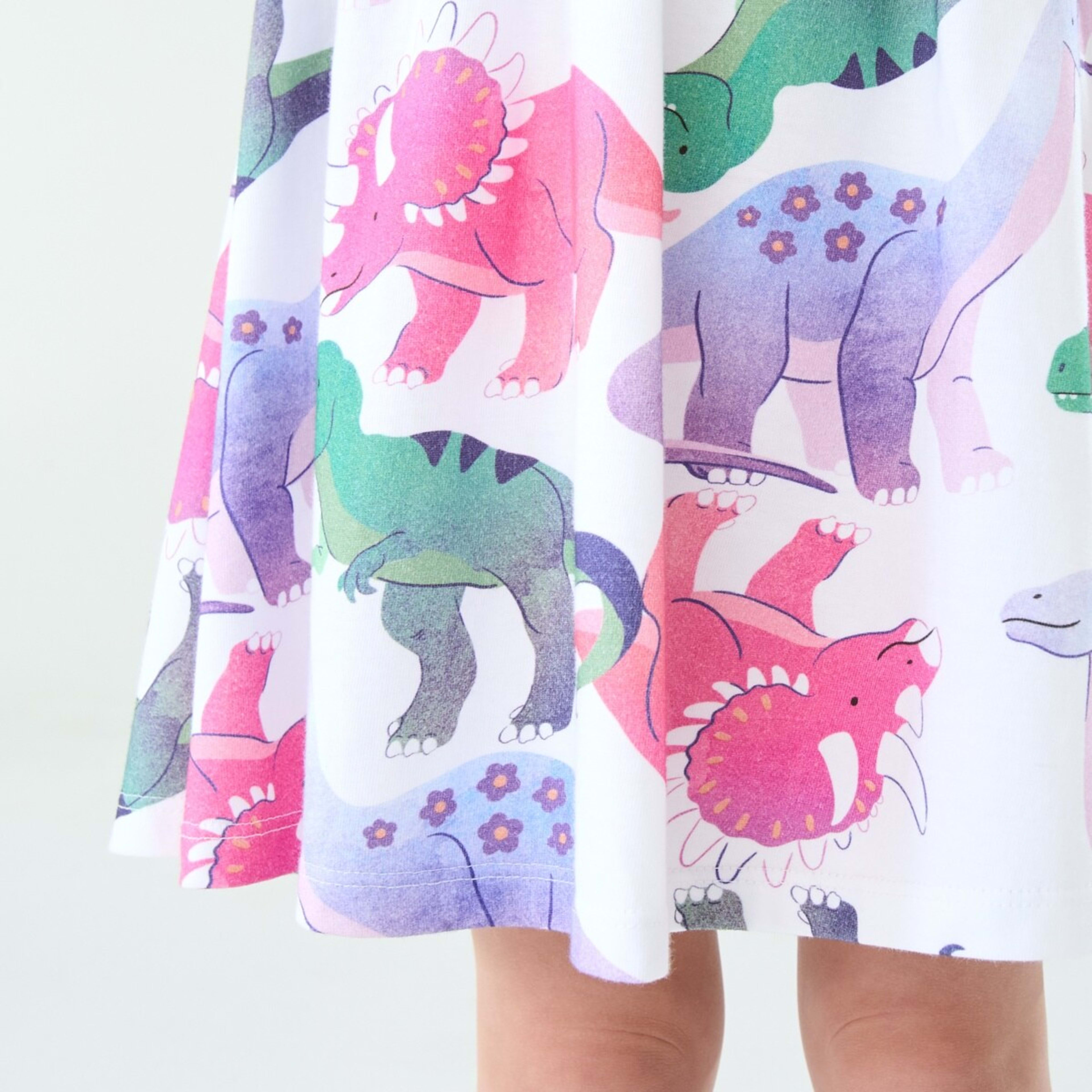 5 Jersey Dress Joyful Dinos White, 5 of 10