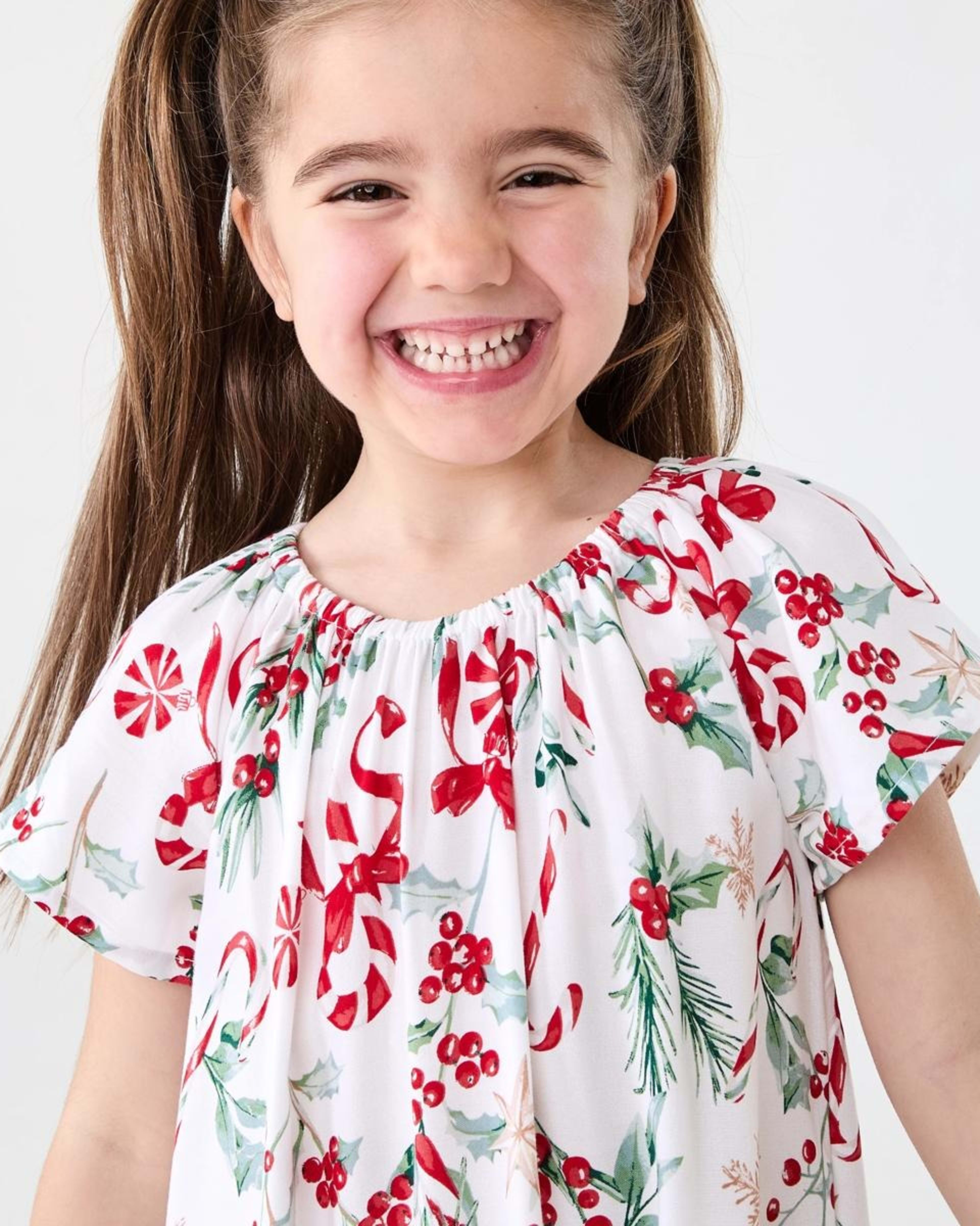 4 Christmas Viscose Family Matching Dress White Cane, 4 of 9