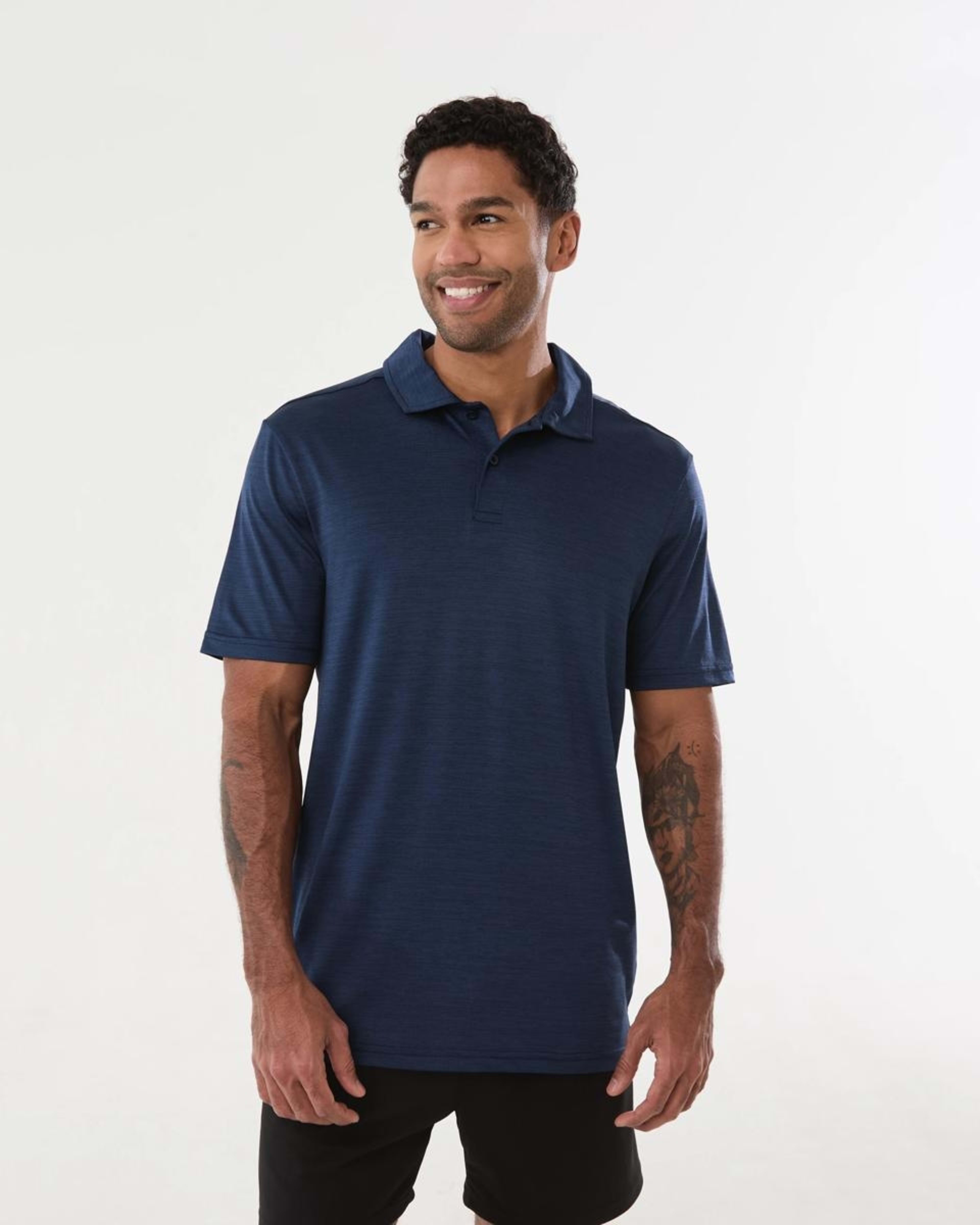 1 Active Mens Cationic Polo Shirt NAVY CORE, 1 of 5