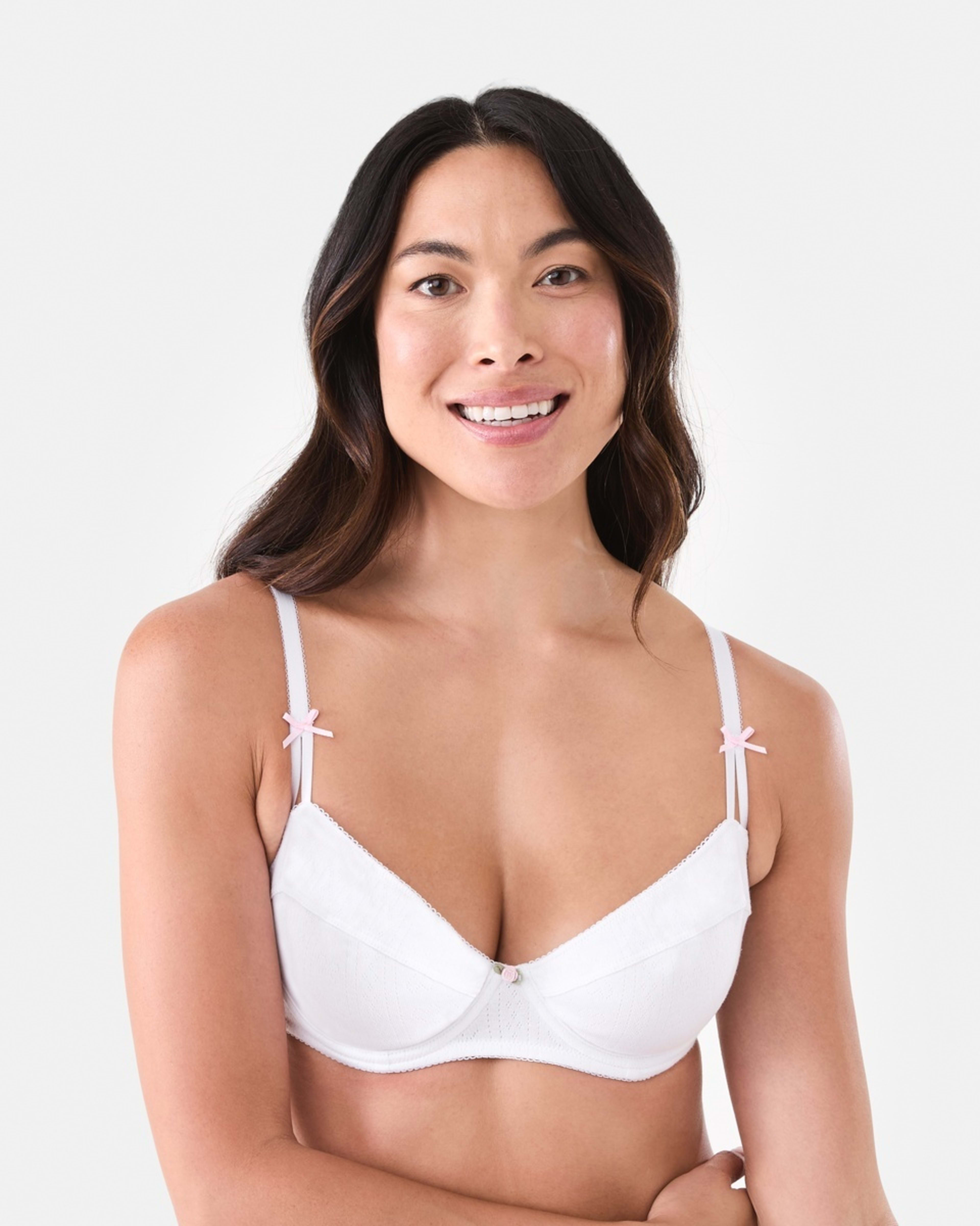1 Pointelle Soft Cup Bra White