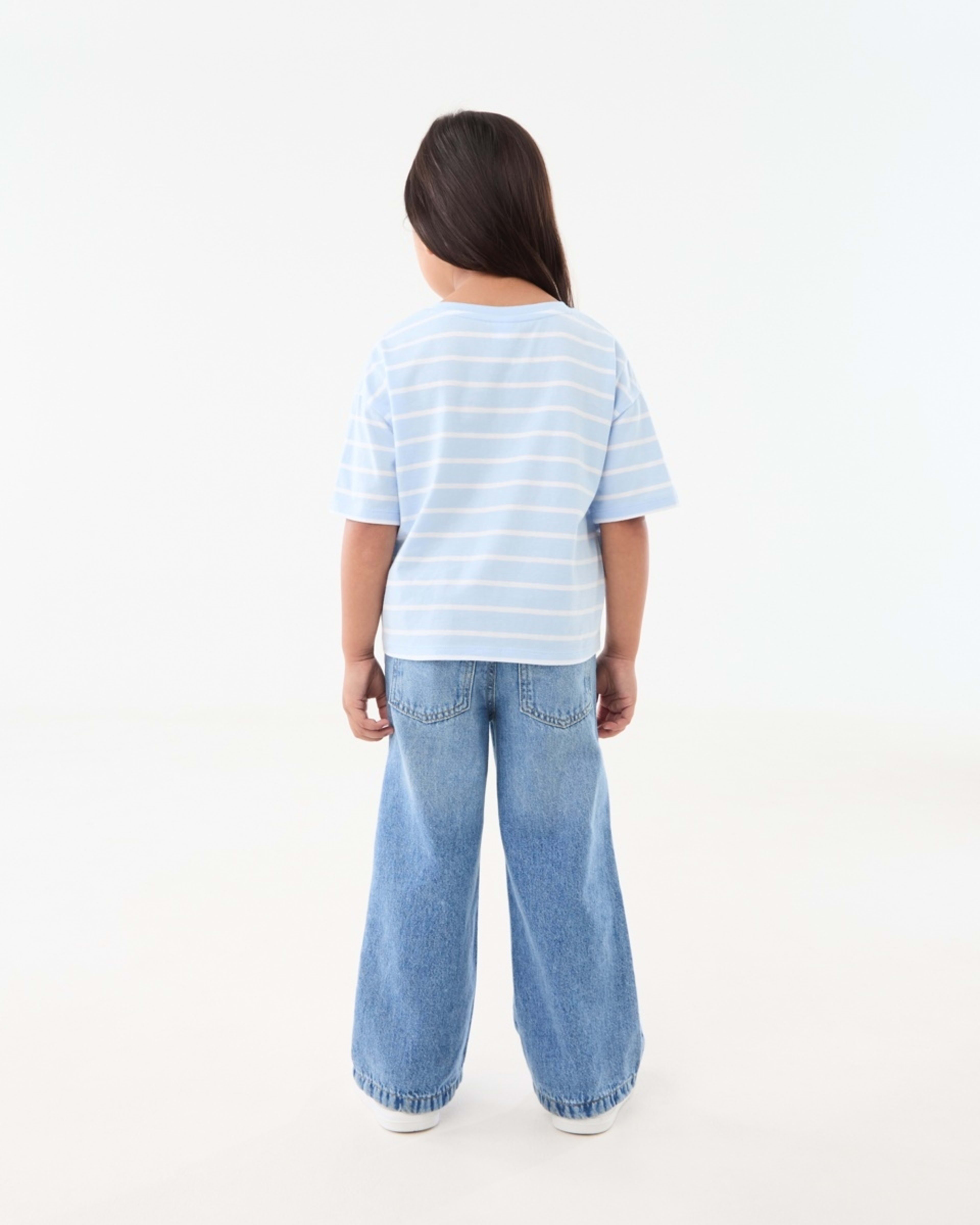 6 Short Sleeve Stripe T-shirt Blu Stripe, 6 of 8