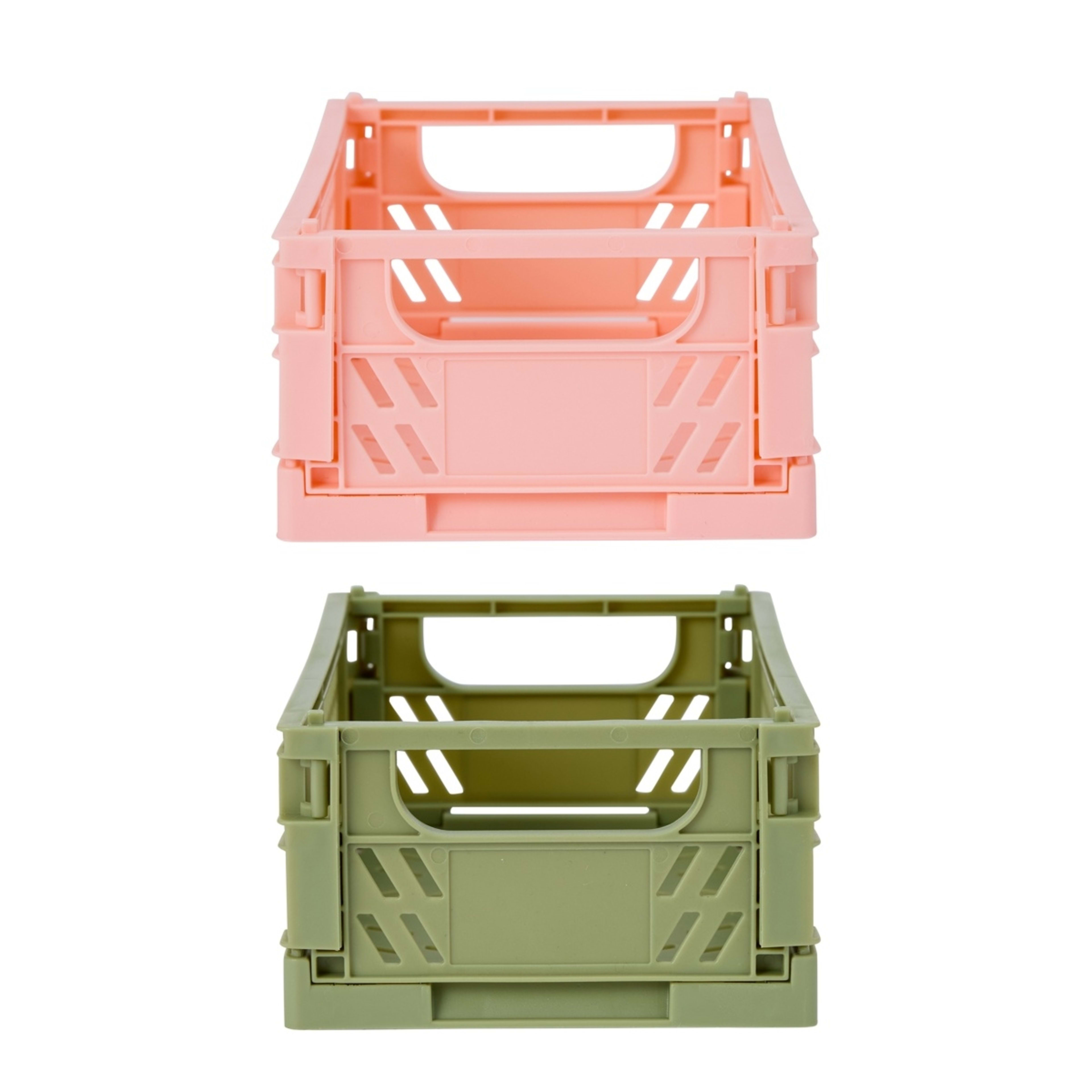 3 2 Pack Collapsible Containers - Pink and Green, 3 of 7