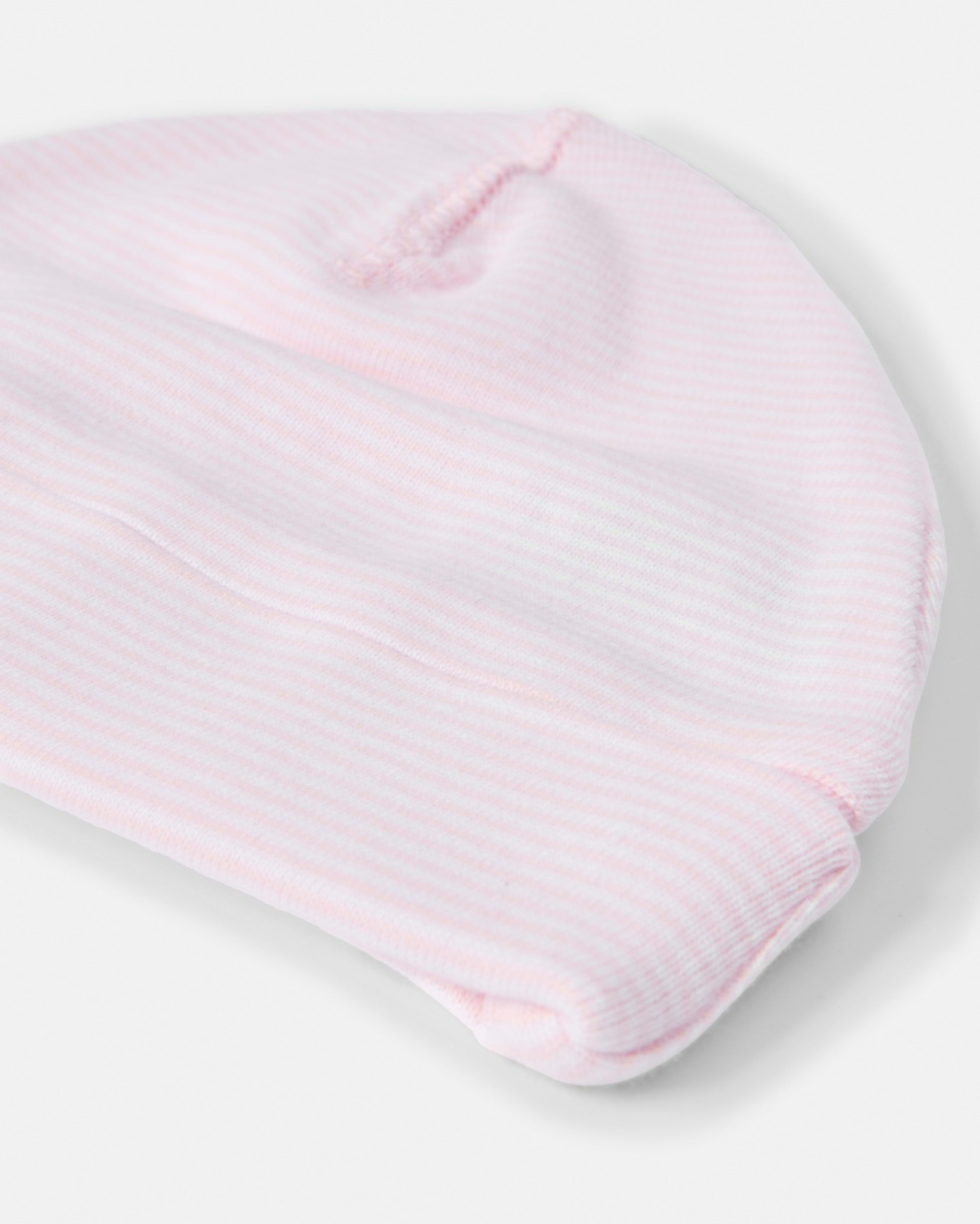 5 2 Pack Newborn Hat and Mittens Set Pink Stripe And Spot, 5 of 8