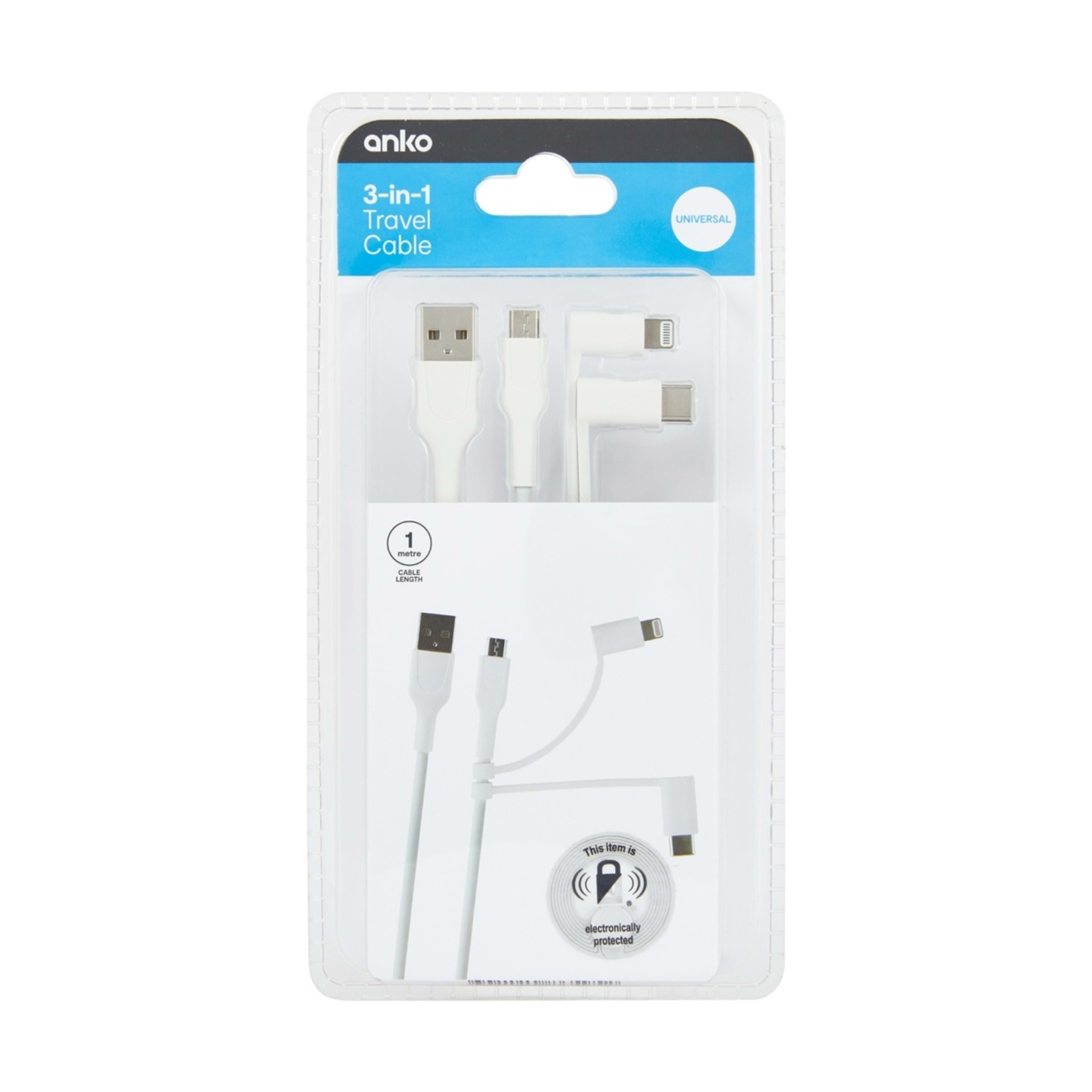 8 3-in-1 Travel Cable - White, 8 of 8