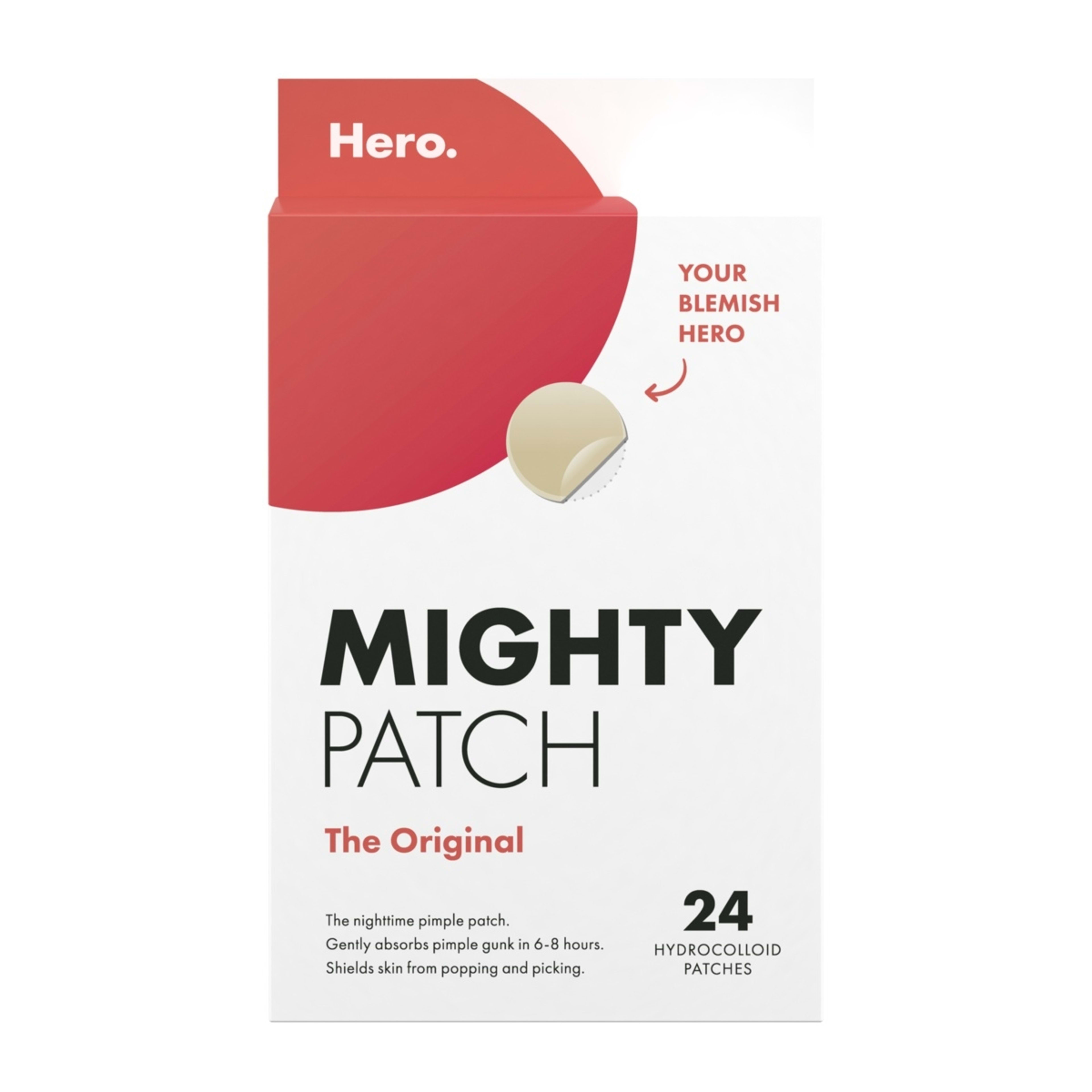 1 Hero 24 Pack Mighty Patch The Original Pimple Patches - Hydrocolloid