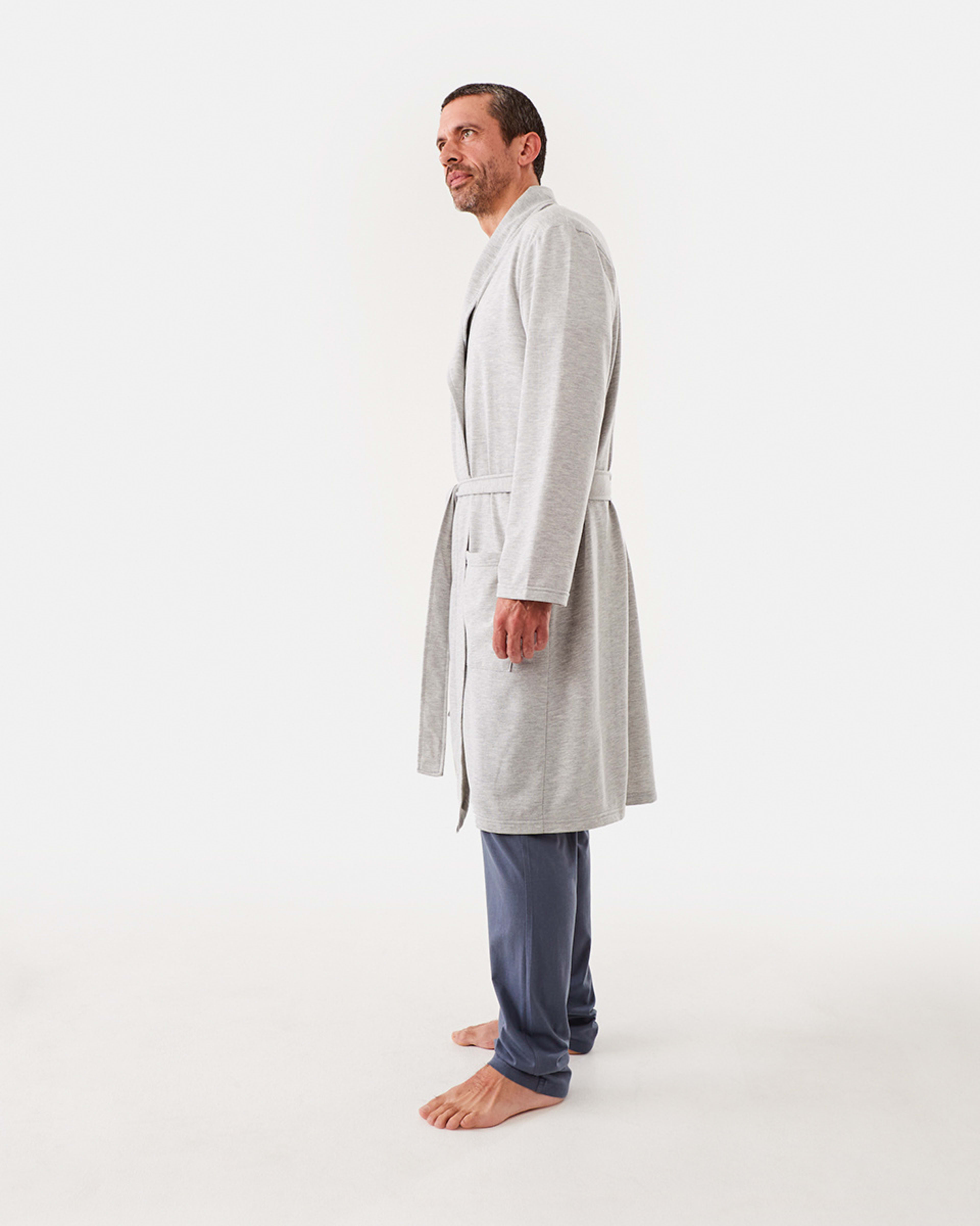 3 Lightweight Dressing Gown Grey Marle, 3 of 8