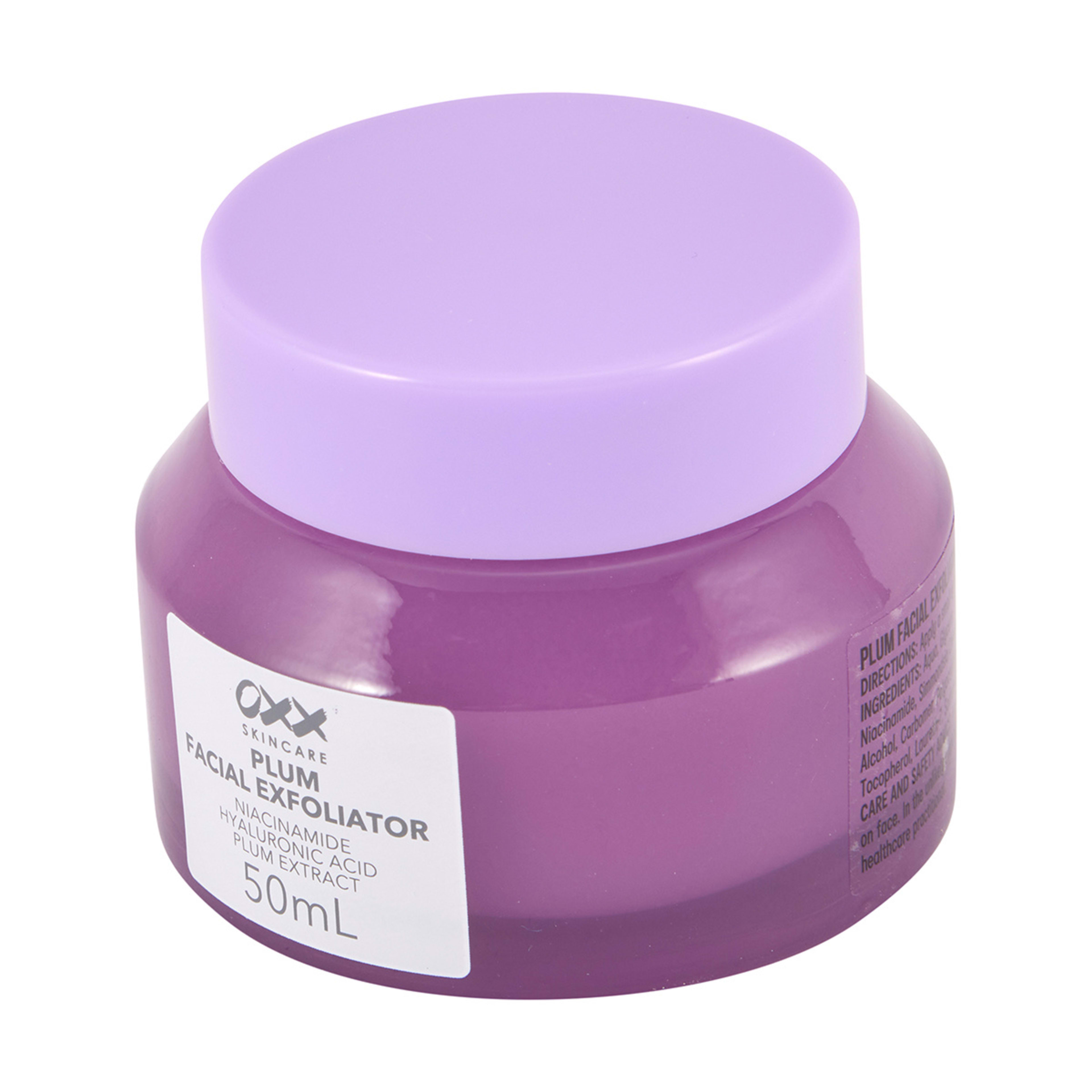 OXX Skincare Plum Facial Exfoliator 50ml Niacinamide, Hyaluronic Acid