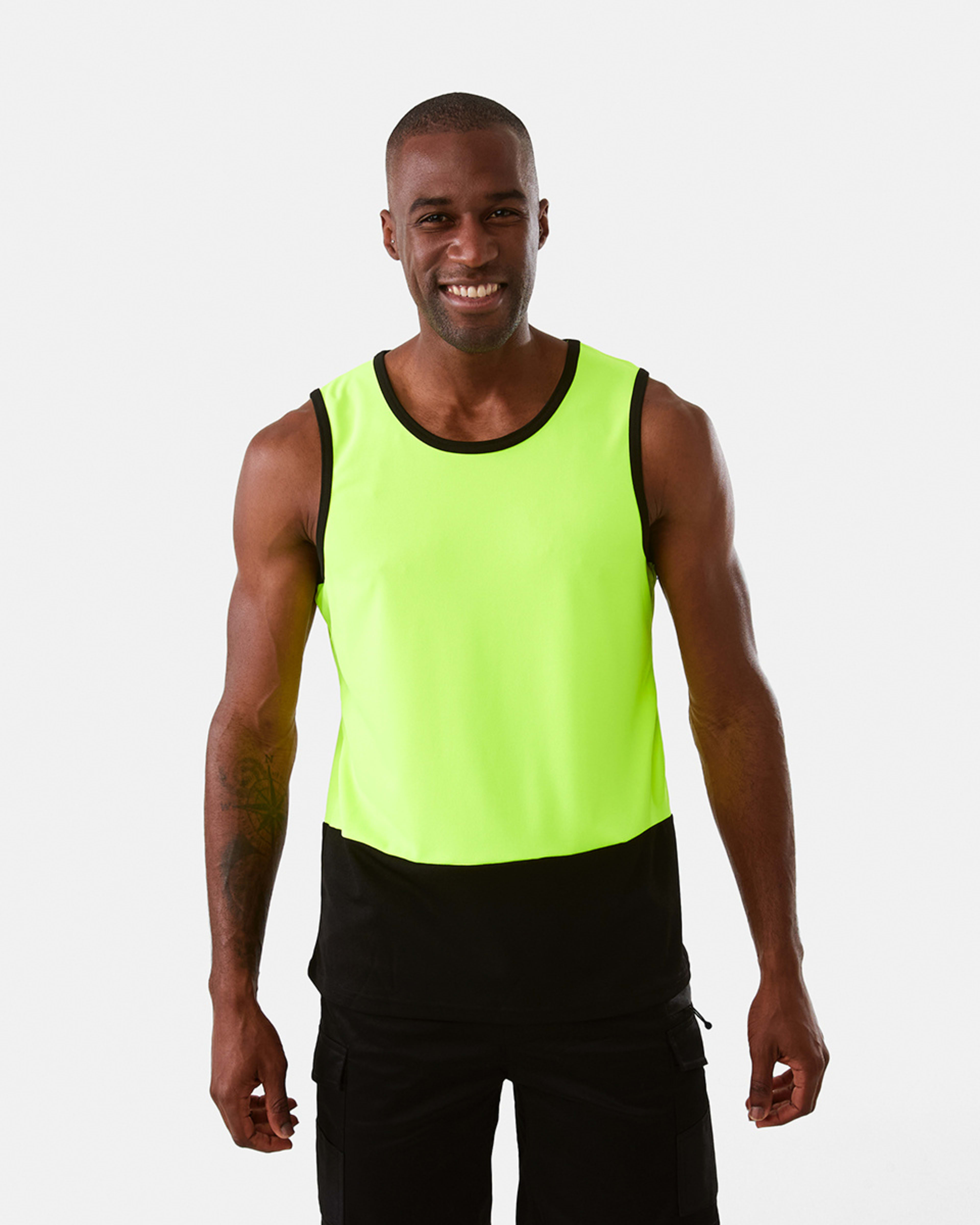 1 Workwear Fluorescent Industrial Singlet Yellow, 1 of 7