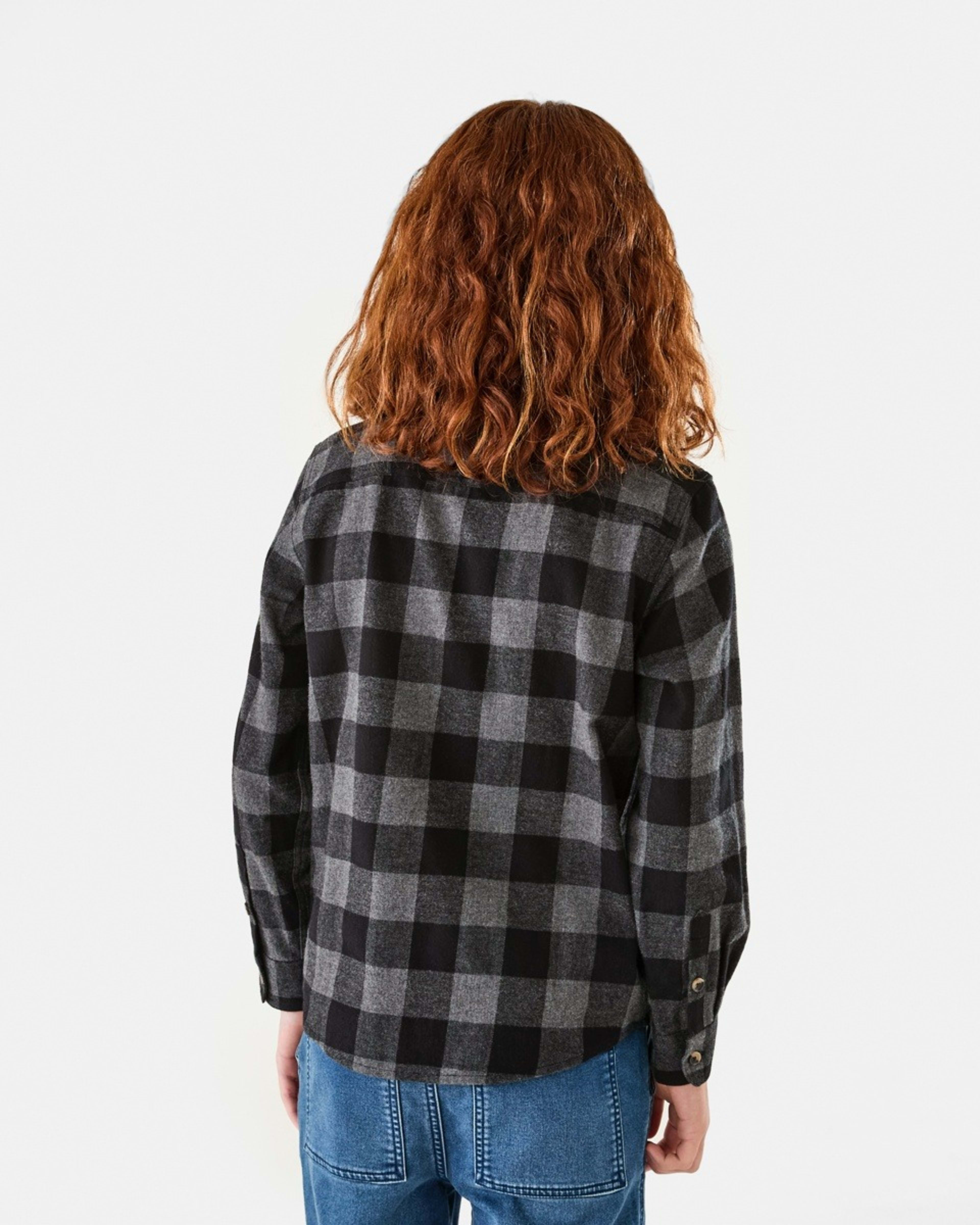 2 Long Sleeve Flannel Shirt Char Check, 2 of 9