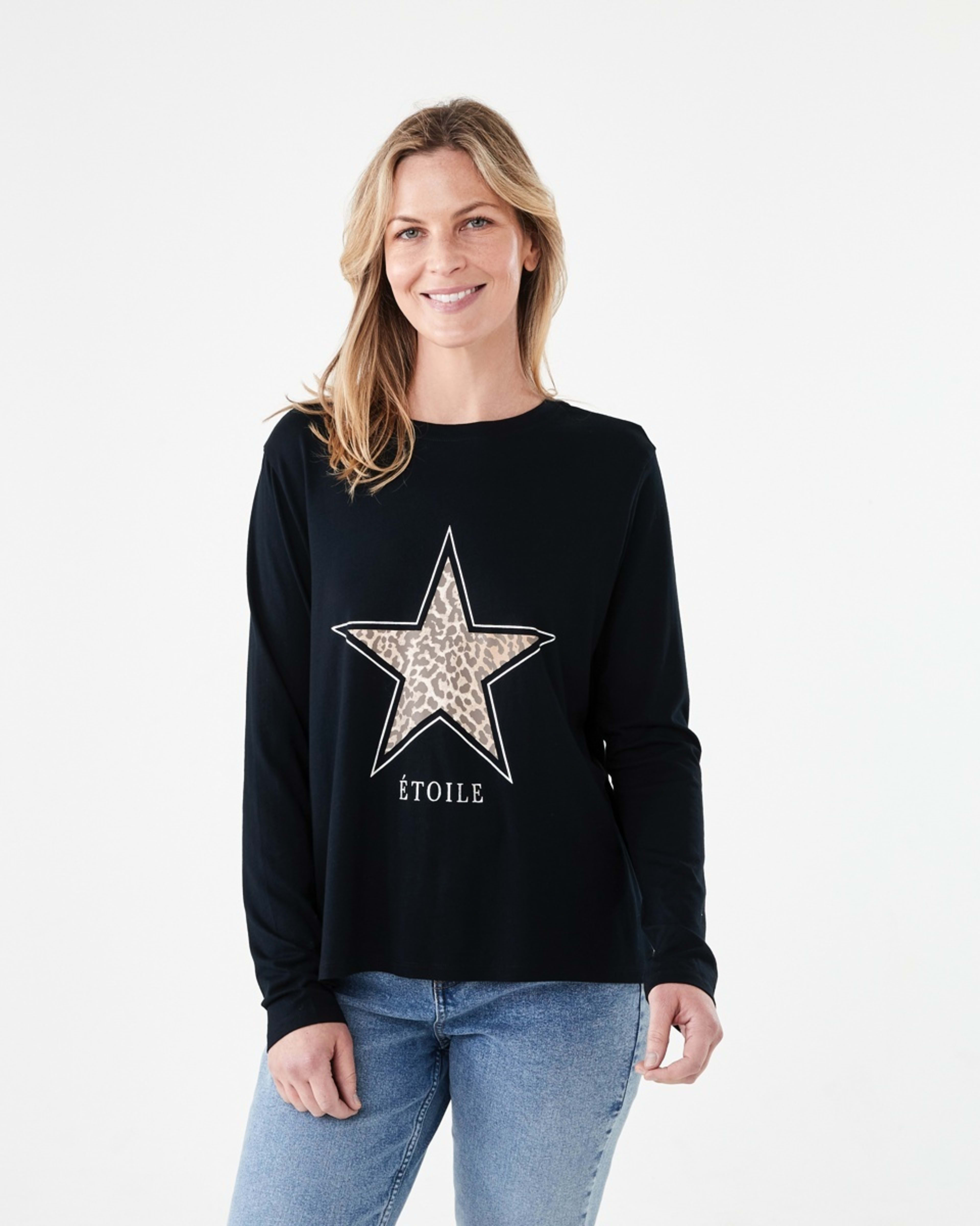 1 Long Sleeve Swing Print T-shirt Etoile, 1 of 4