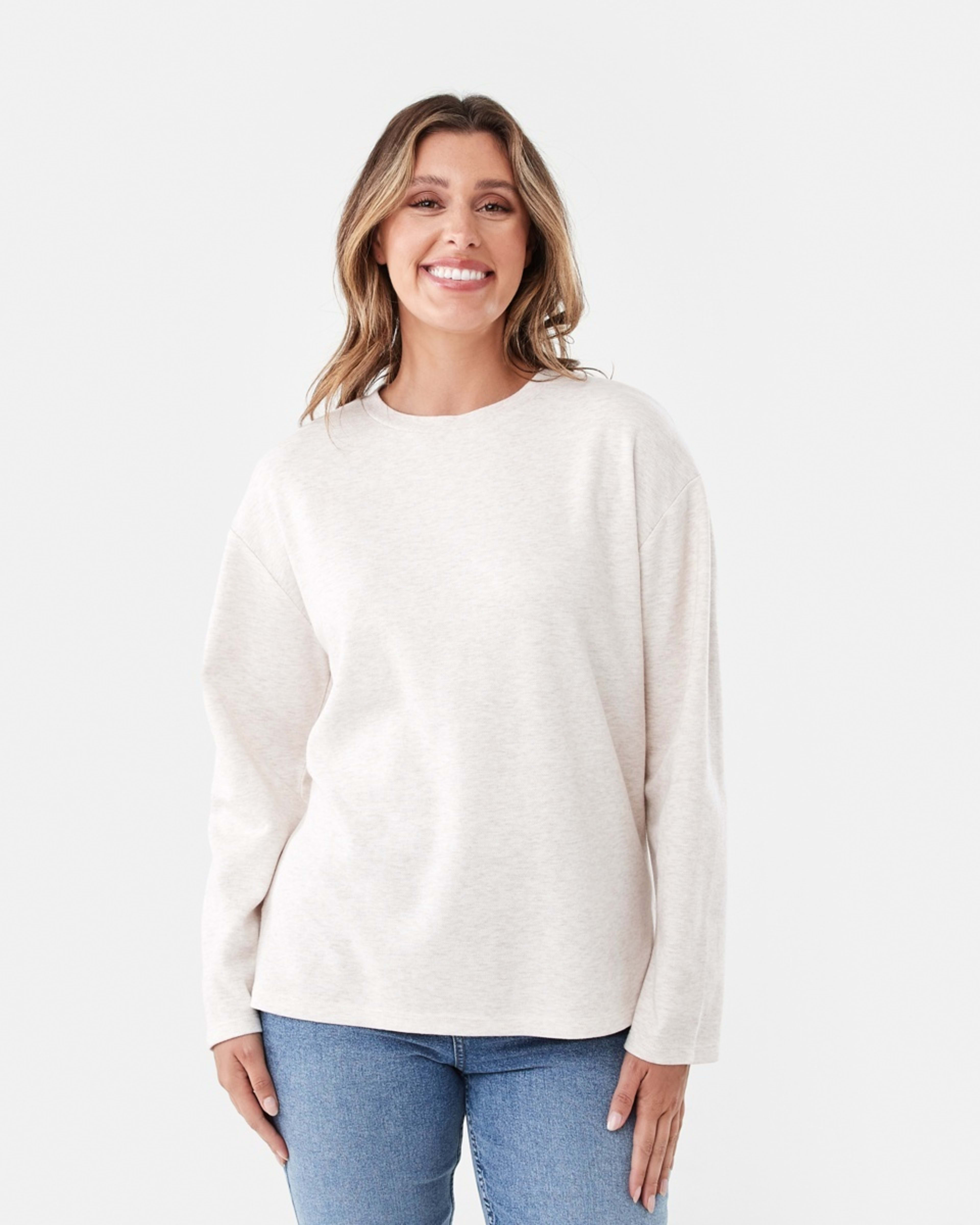 1 Long Sleeve Pique Top Soft Bge, 1 of 6