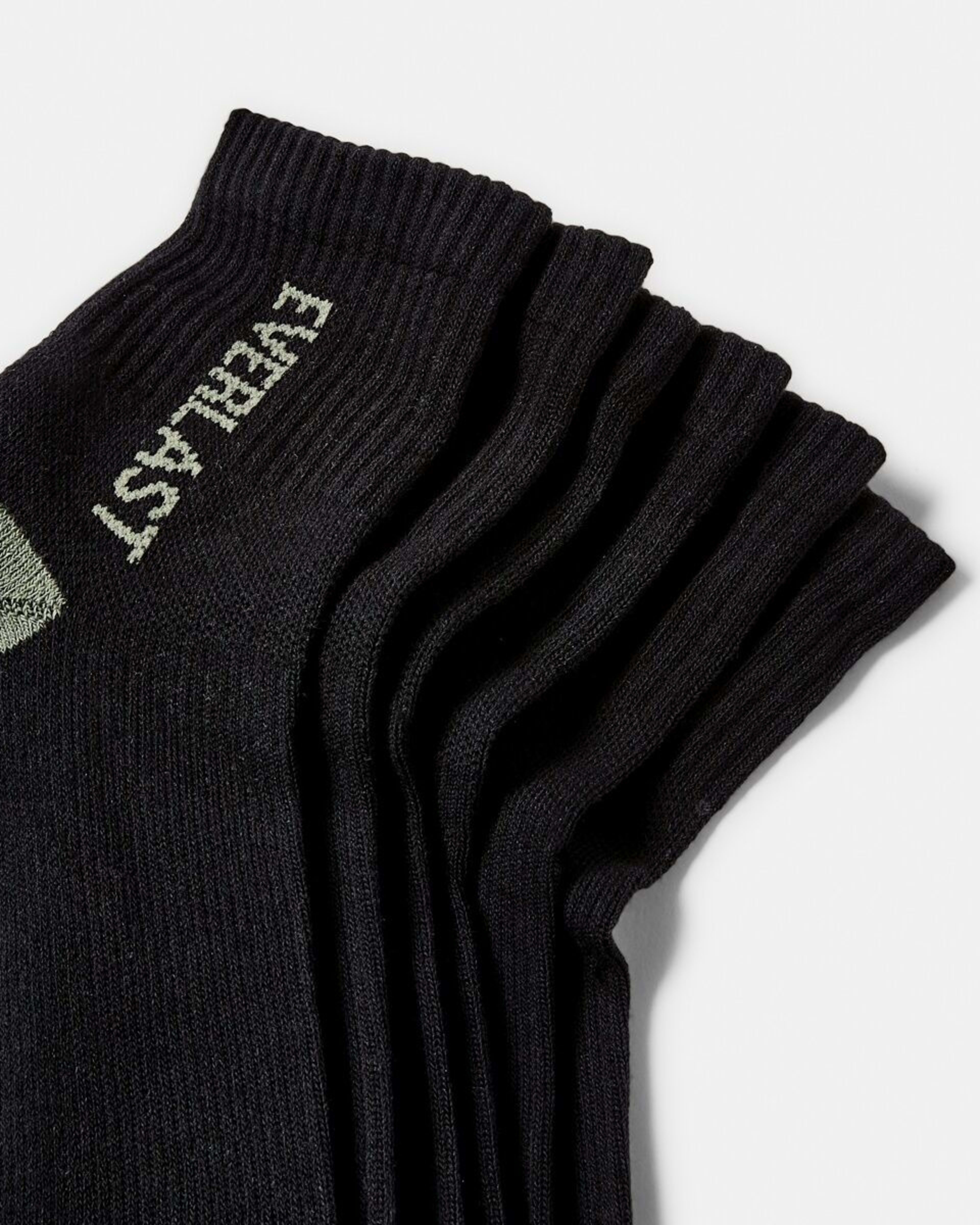 2 3 Pack Everlast Mens Quarter Crew Socks Blk Qtr Pk, 2 of 3