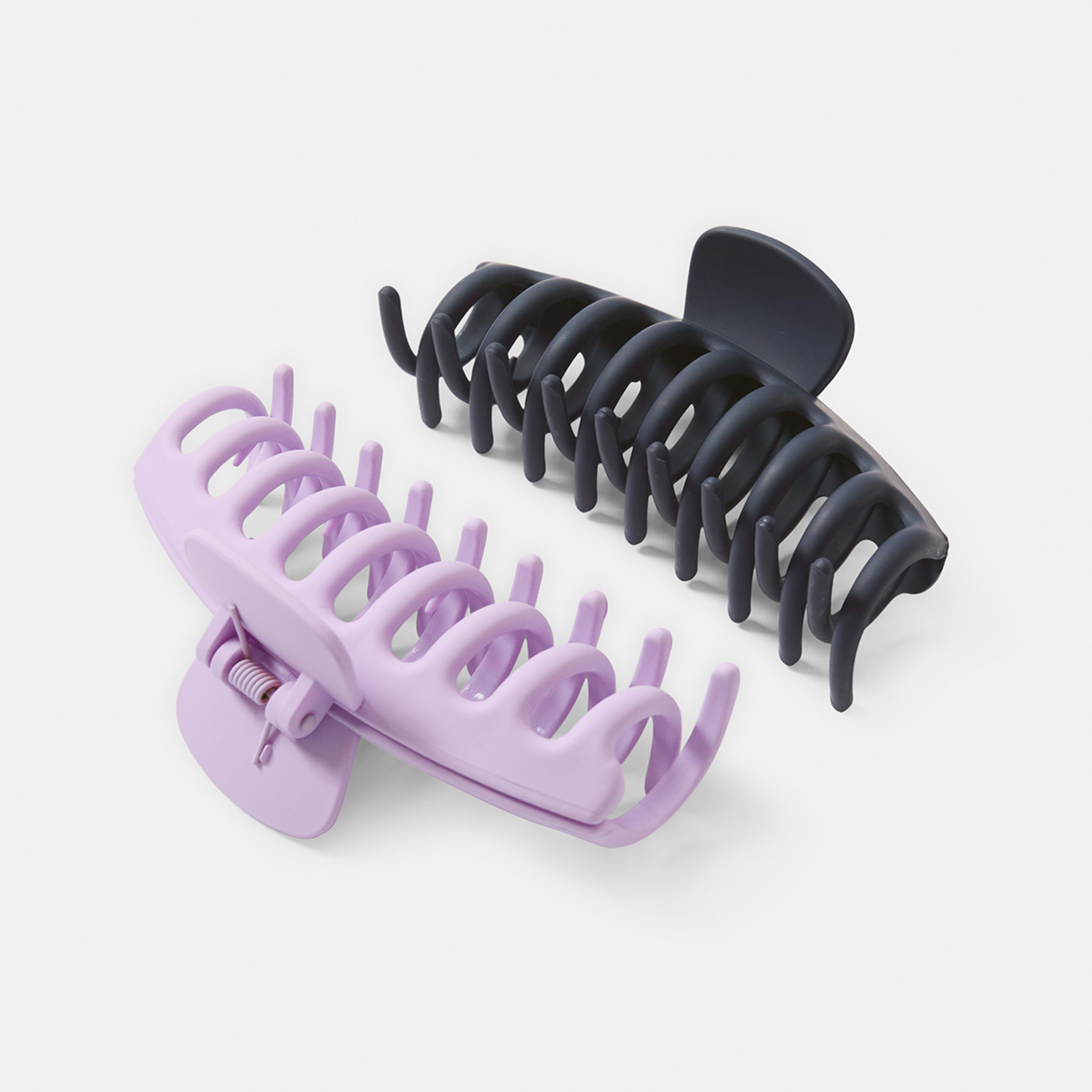 2 2 Pack Navy and Lilac Barrel Claw Hair Clips, 2 of 4