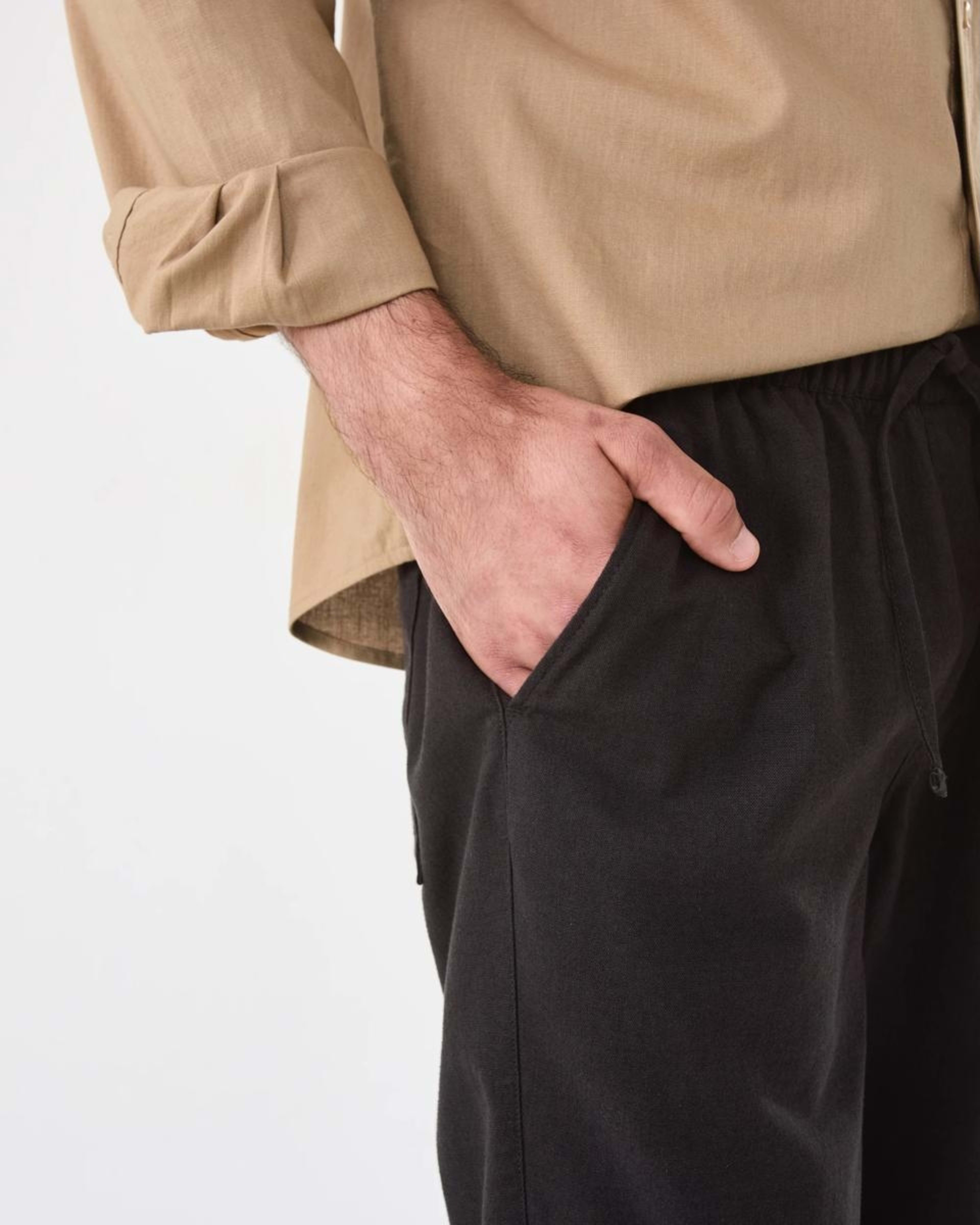 5 Cotton Linen Chino Pants OYSTER BLACK, 5 of 9