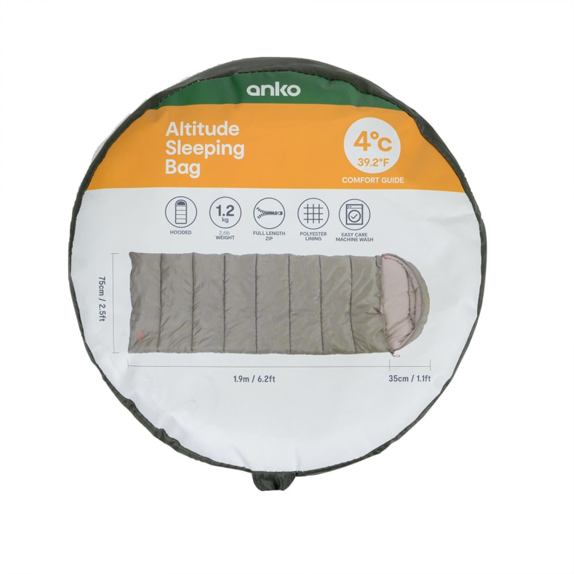 Altitude Hooded Sleeping Bag Kmart