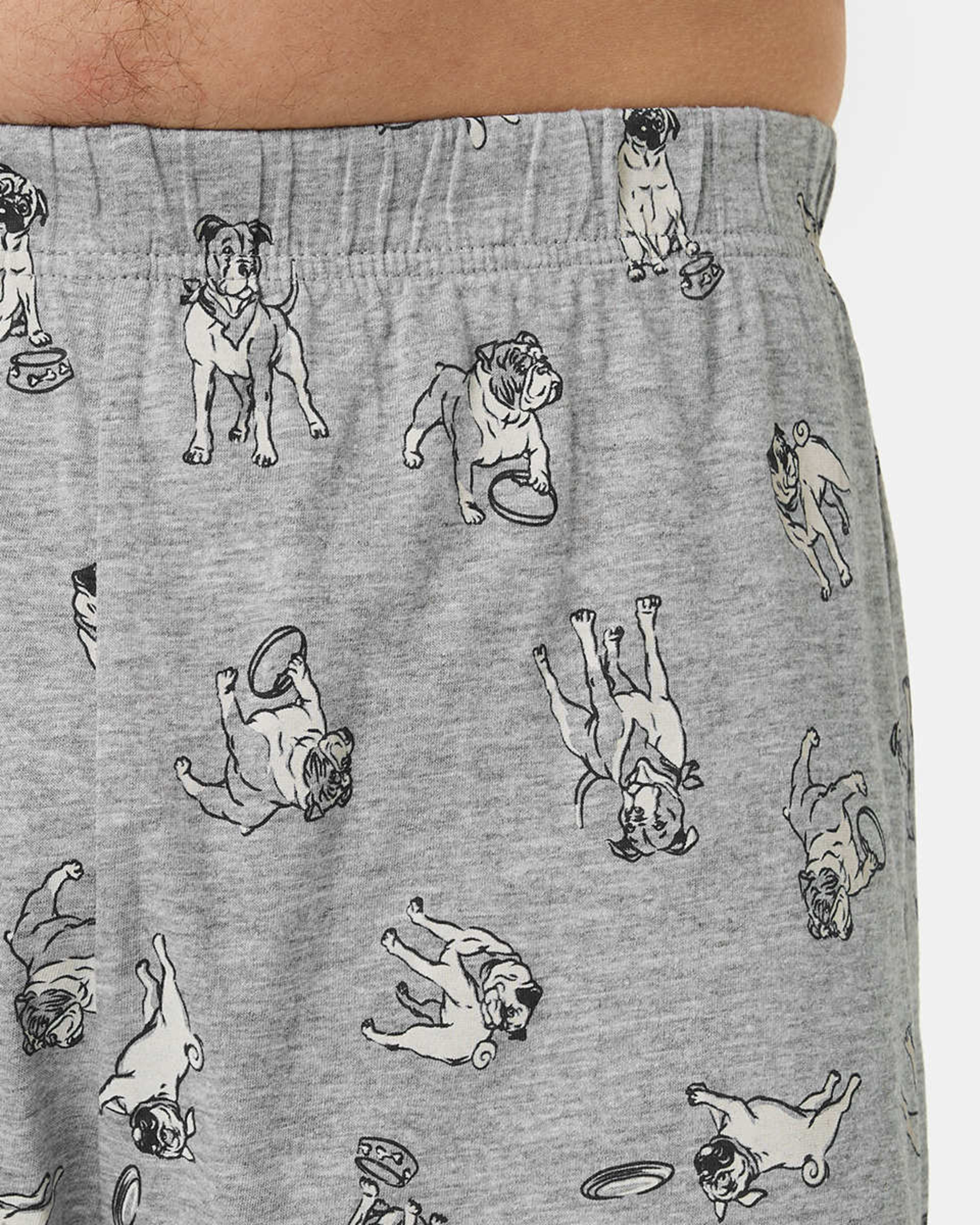 4 Jersey Print Sleep Shorts Dog Park Gray Marle, 4 of 5
