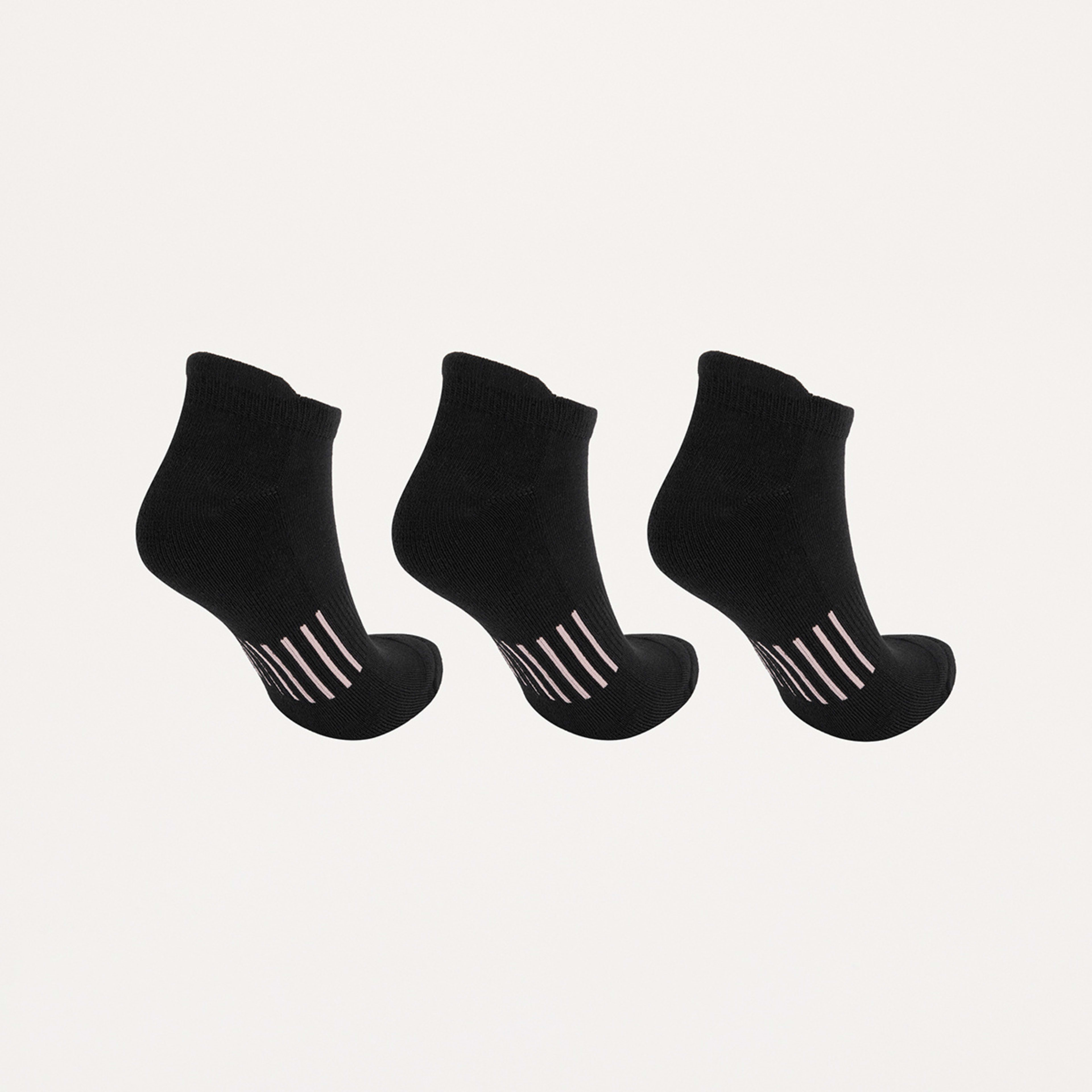 2 3 Pack Active Bamboo Low Cut Socks Blk Pnk, 2 of 3