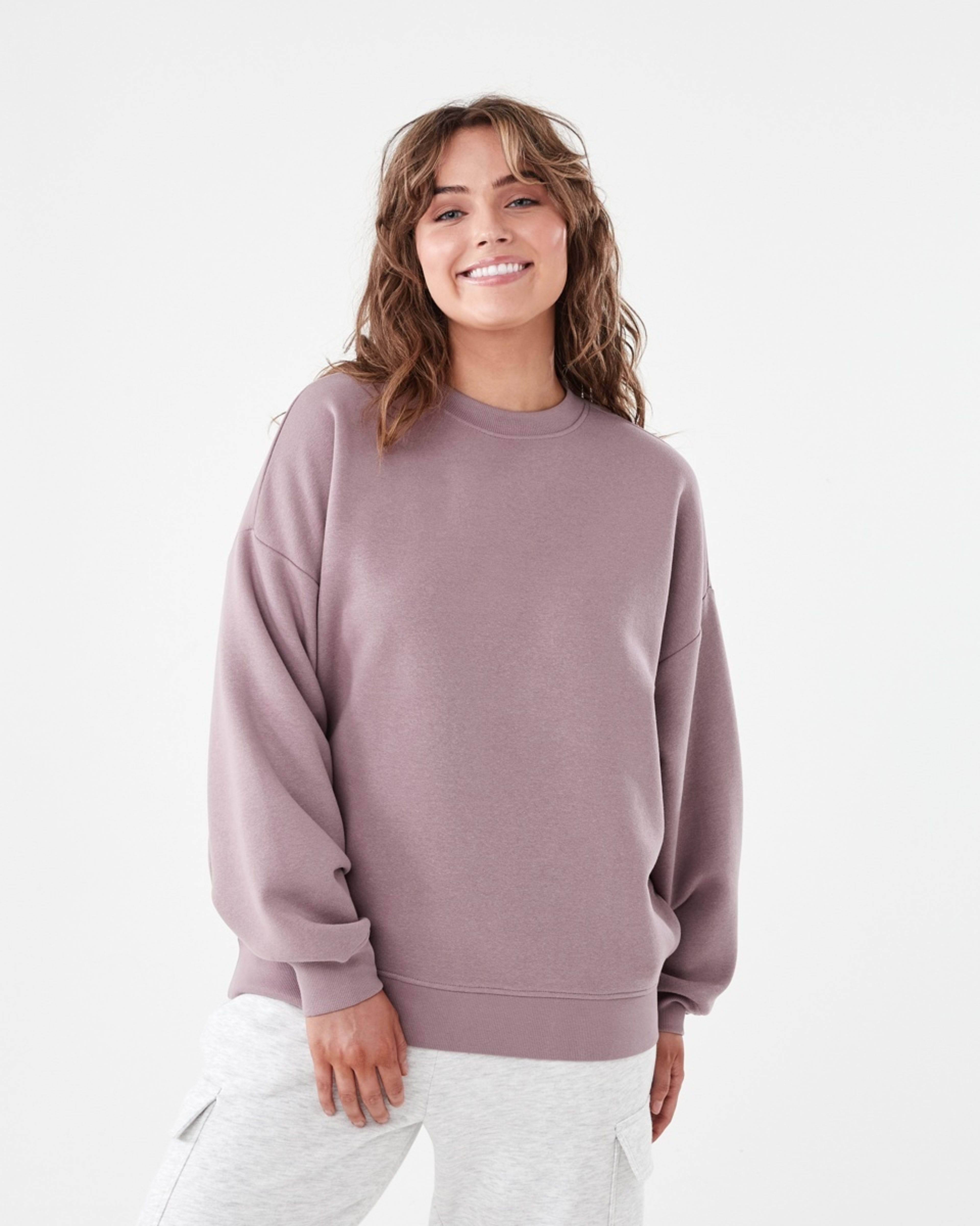 1 Oversized Crew Neck Sweatshirt Mauve, 1 of 5