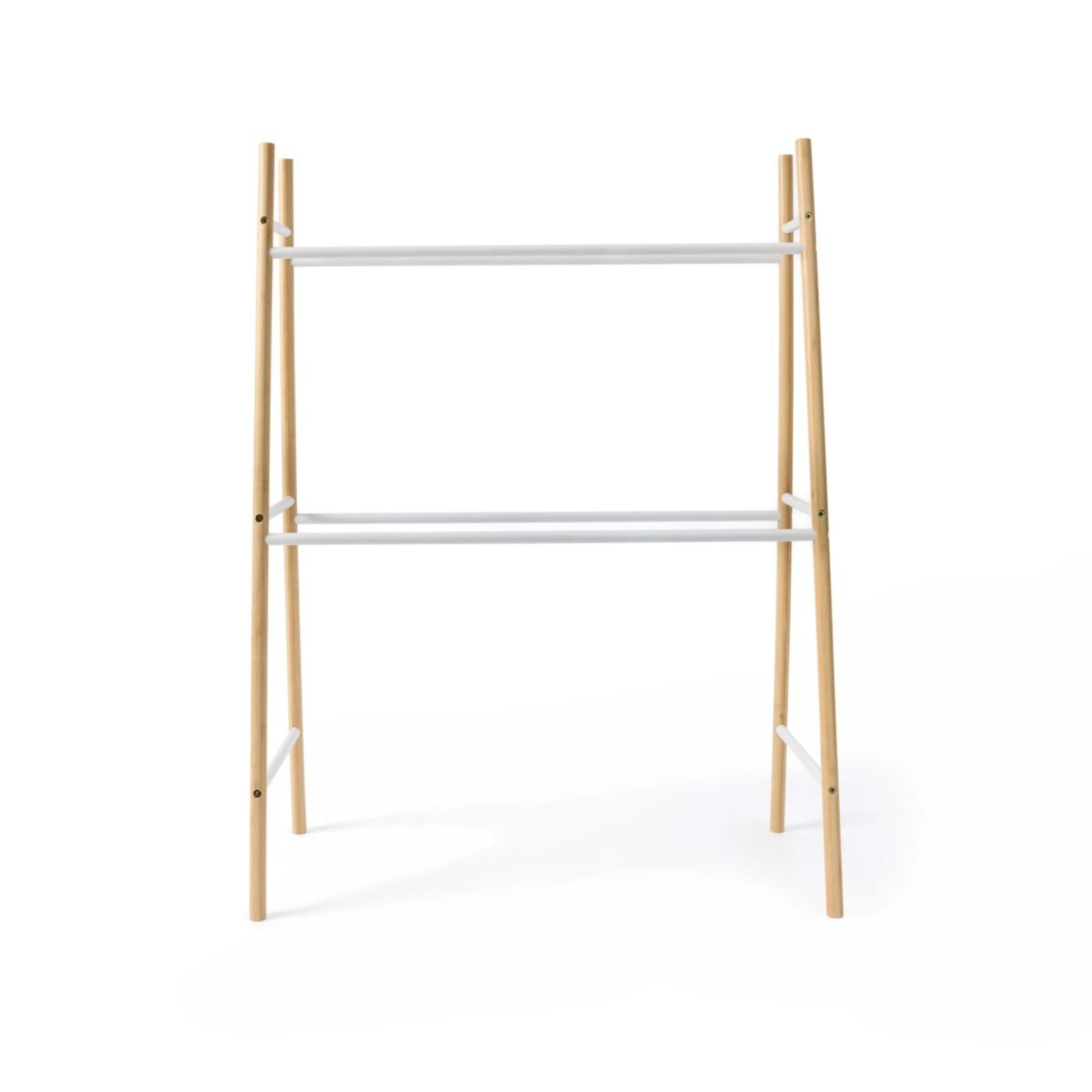 3 Bamboo and White Towel Rack, 3 of 6