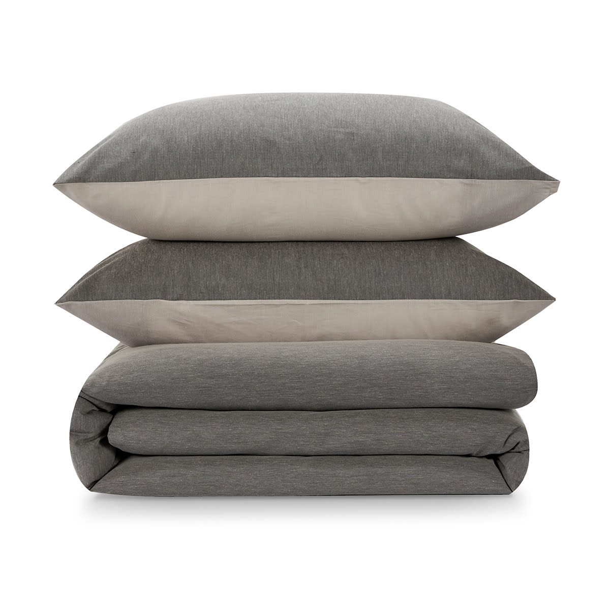 Billy Reversible Quilt Cover Set Queen Bed, Grey Kmart