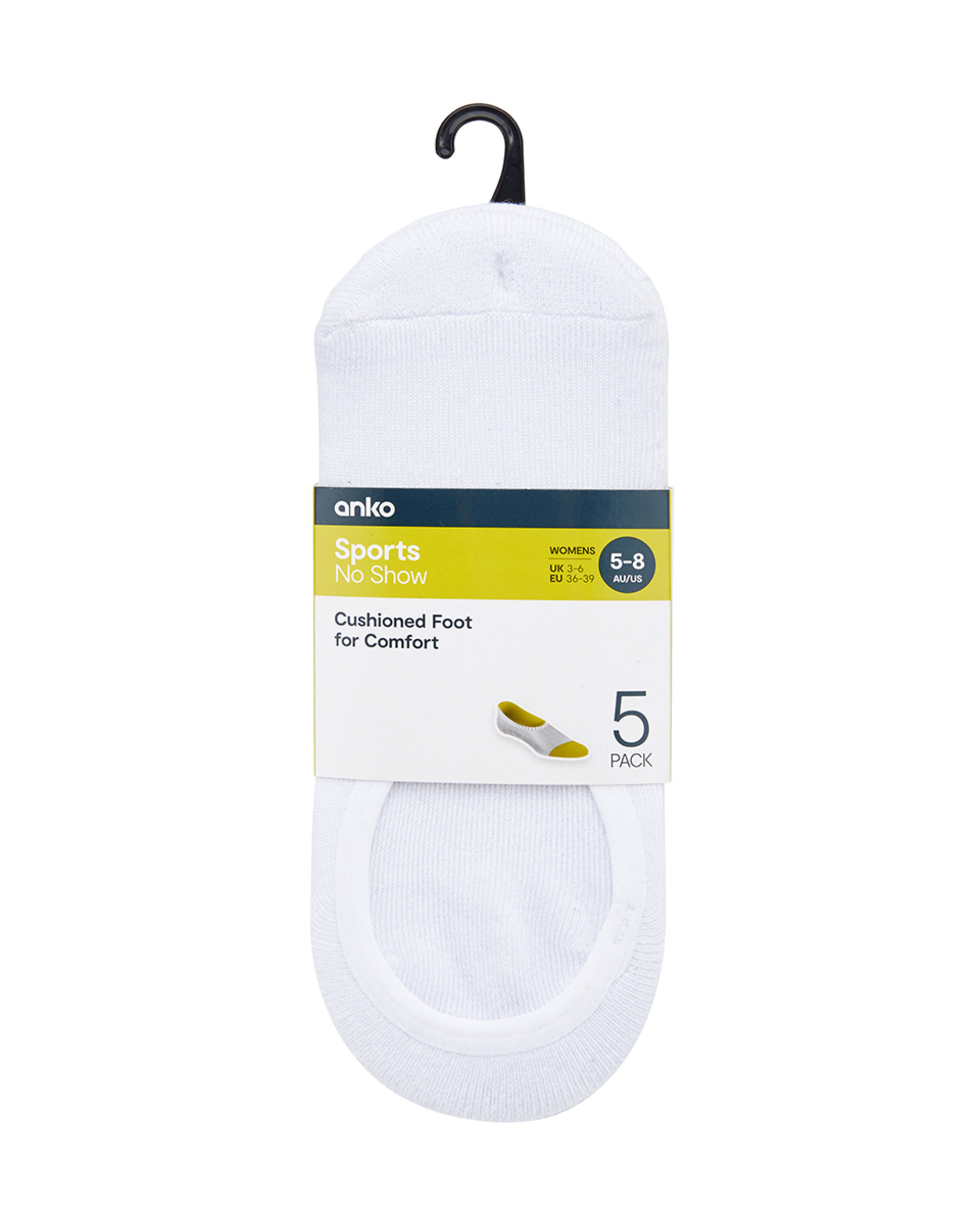 5 Pack Terry No Show Socks Kmart