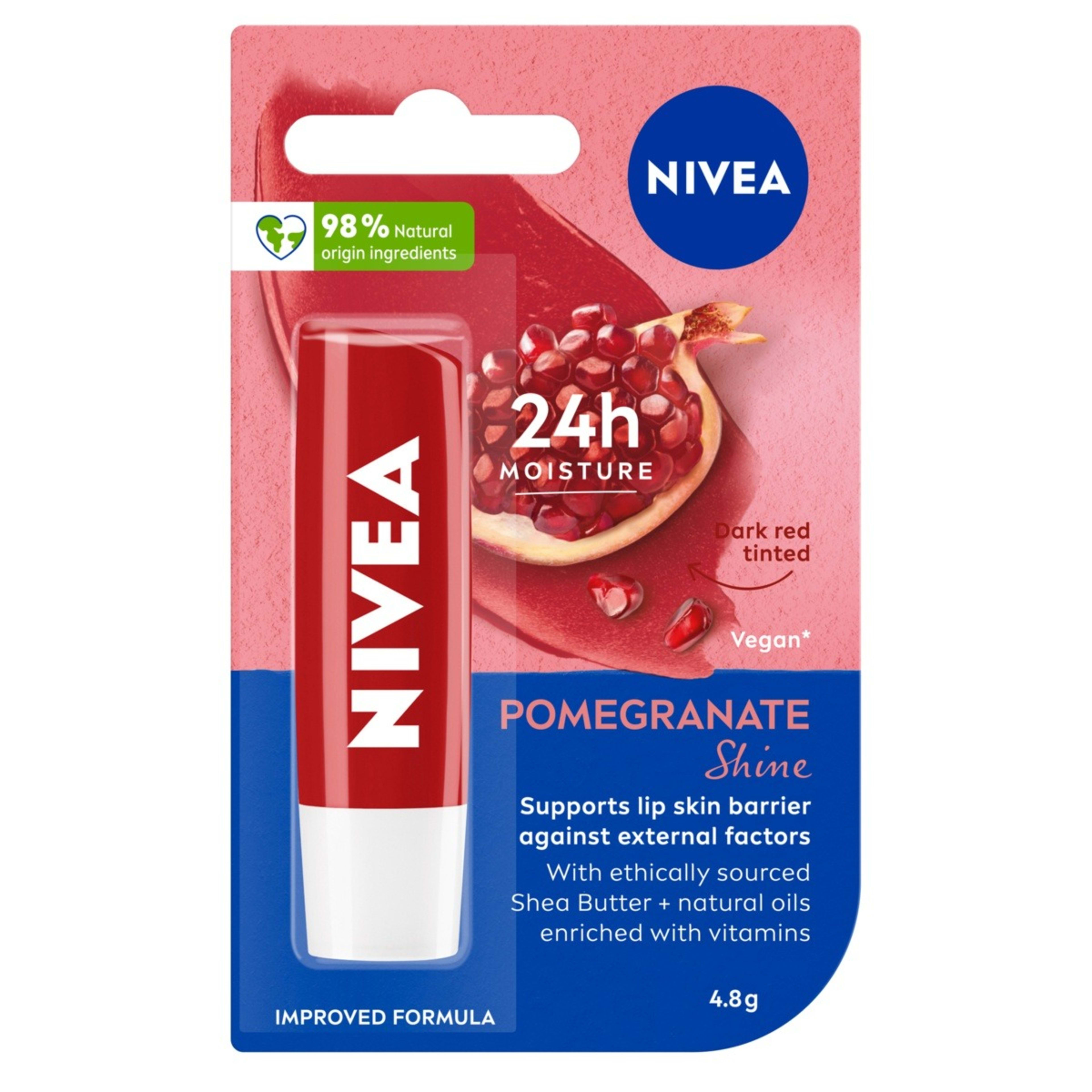 Nivea Caring Lip Balm 4.8g Pomegranate Shine Kmart