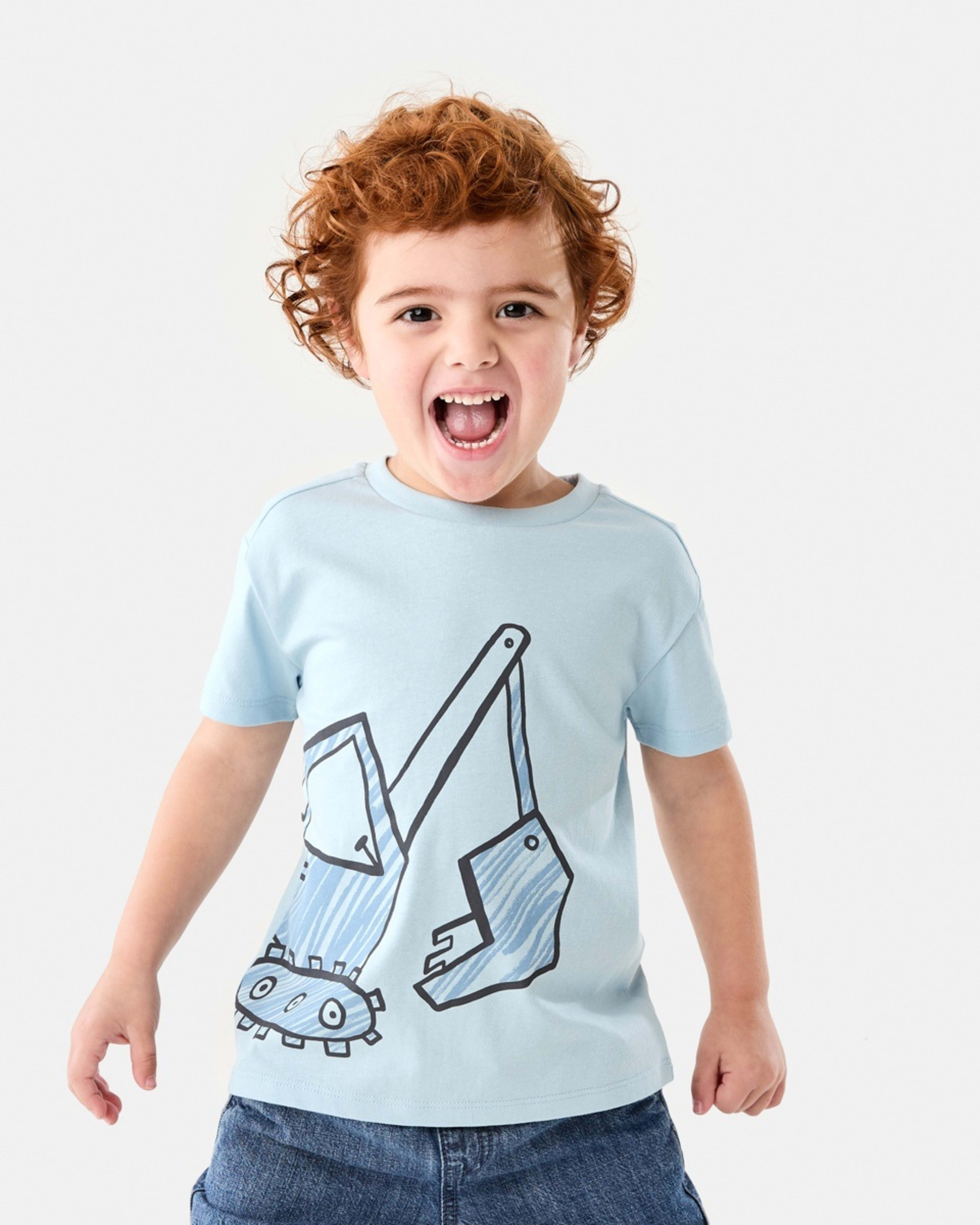 1 Chest Print T-shirt SCRIBBLE DIGGER LIGHT SKY BLUE, 1 of 6